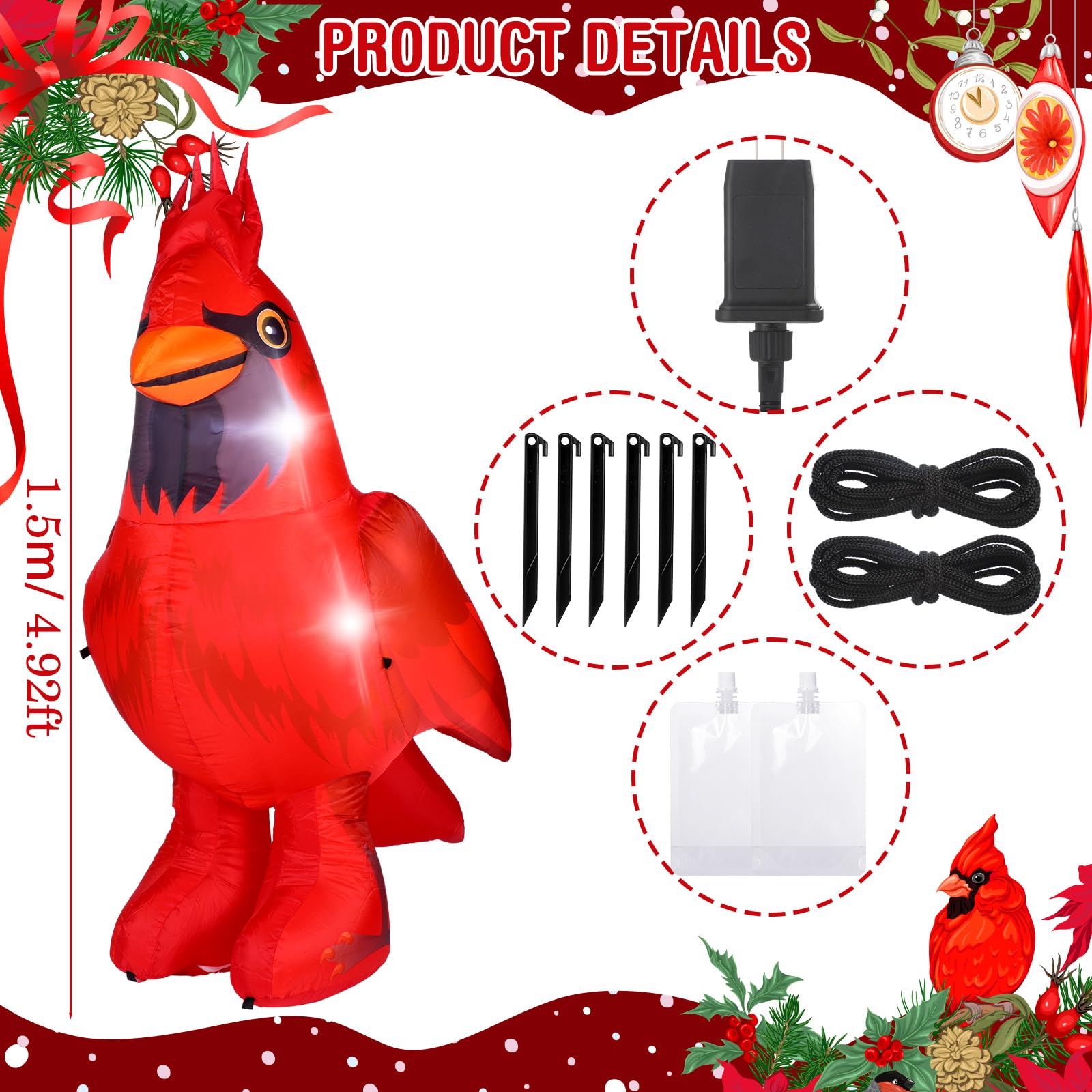 Halloscume 8ft Diwali Inflatable Decoration Deepawali Large Inflatable Blow up Decor LED Lights Peacock Candle Marigold Lotus De