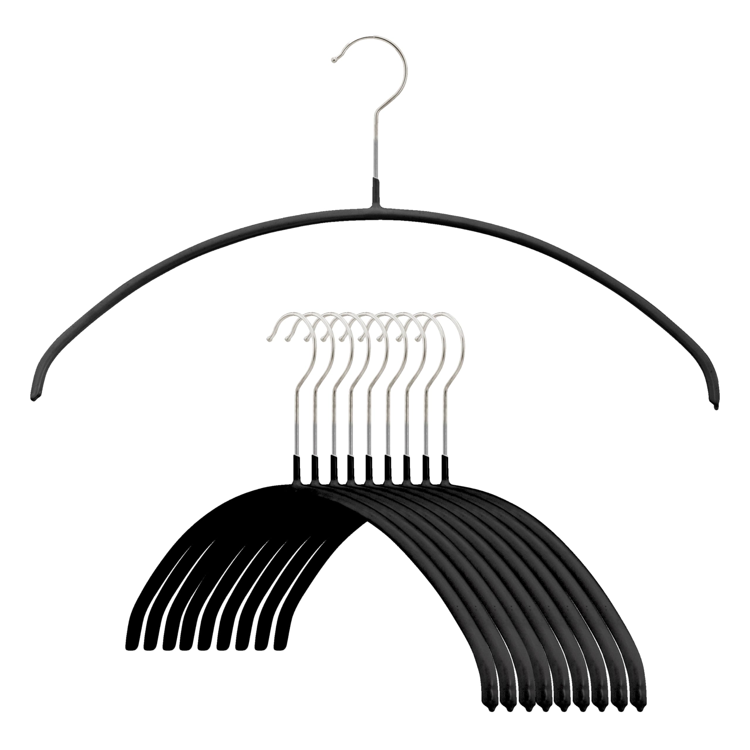 Mawa By Reston Lloyd Euro Narrow Clothing Hangers, Black, Set Of 10