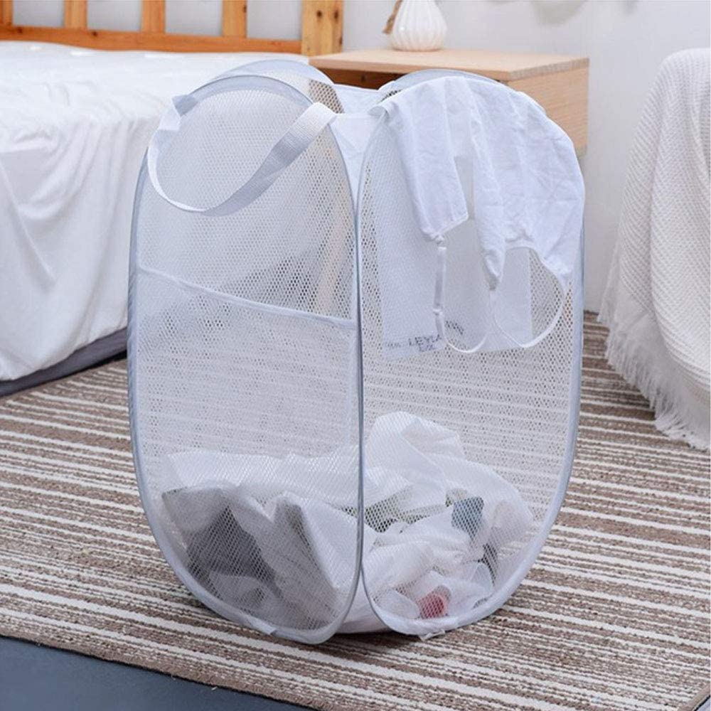 Larpur Popup Laundry Basket, Mesh Clothes Hamper Portable Laundry Hamper With Reinforced Carry Handles, Collapsible For Storage
