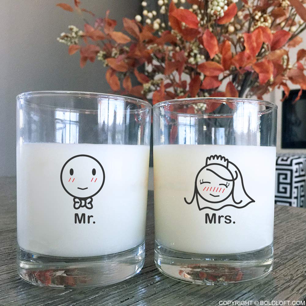 BoldLoft Mr and Mrs Couple Drinking Glasses-Mr Mrs Gifts Mr Mrs Cups Mr Mrs Engagement Gifts Bridal Shower Gifts Mr Mrs Wedding