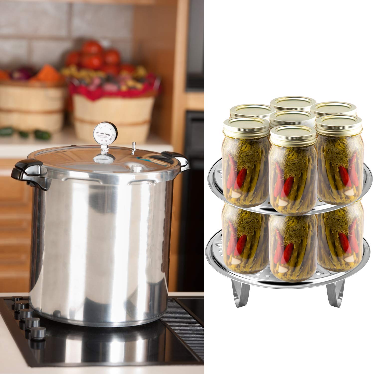 11-Inch Pressure Cooker Canner Rack (2-Pack) With Detachable Legs, Stainless Steel Pressure Canners For Canning Rack Compatible