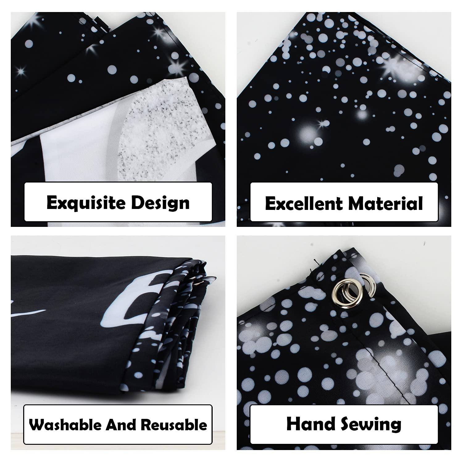 Hamigar 6X4Ft Happy 50Th Birthday Banner Backdrop - 50 Years Old Birthday Decorations Party Supplies For Women Men - Black Silve