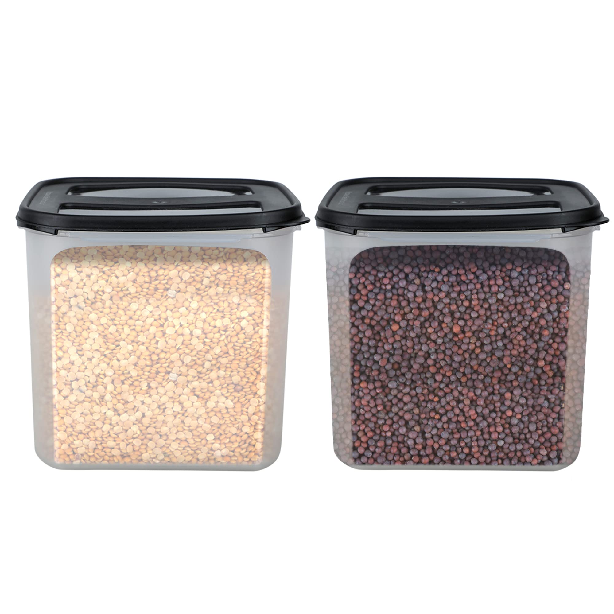 Cutting Edge 4500Ml Modular Storage Container Black Plain Lid (Set Of 2)