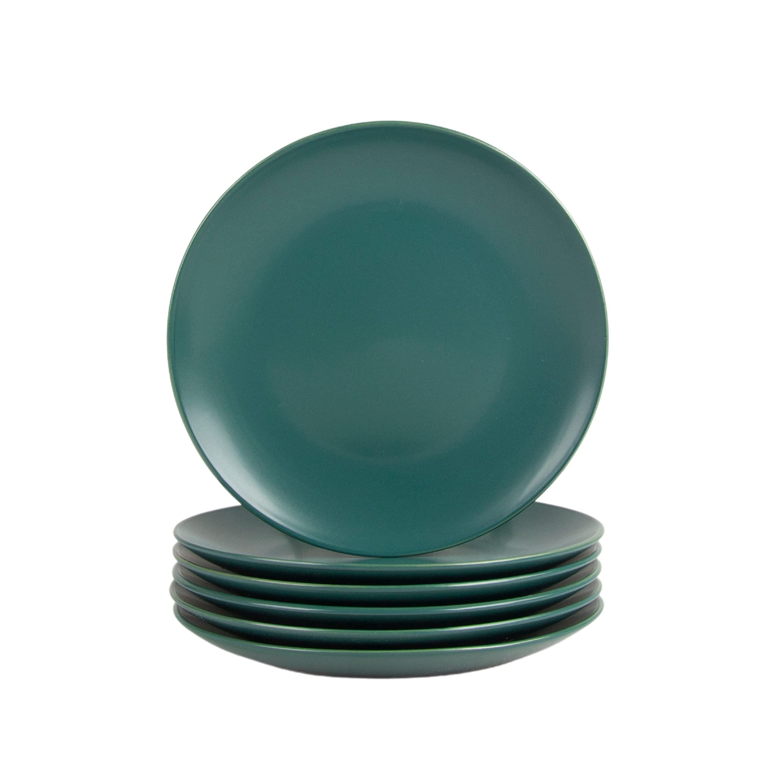 10 Strawberry Street Wazee Matte 825 coupe Salad Plate, Set of 6, Emerald green