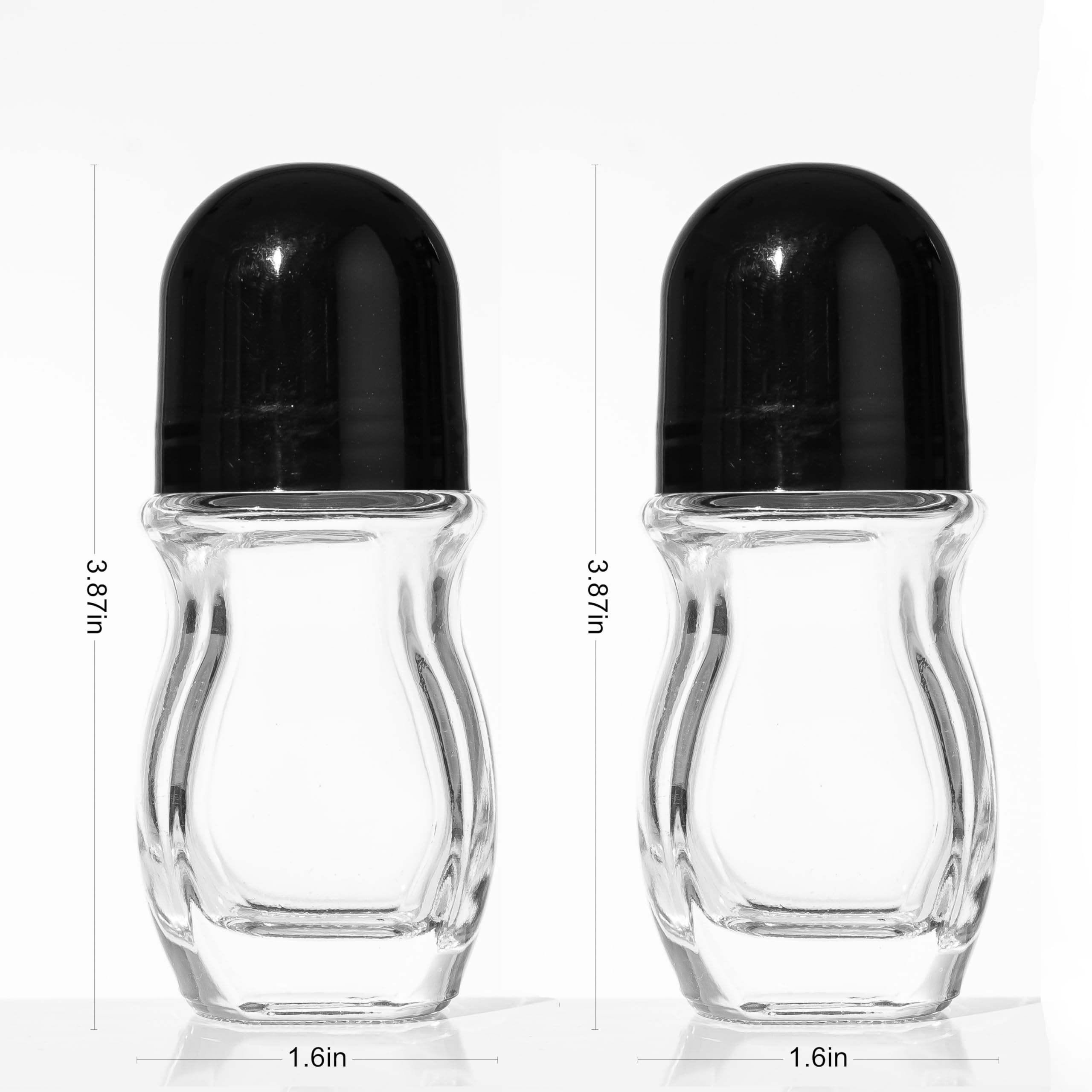 2 Pcs Glass Empty Roller Bottles, Deodorant Roll On Bottles Deodorant Containers,Roller Ball Deodorant Container, Empty Roller B