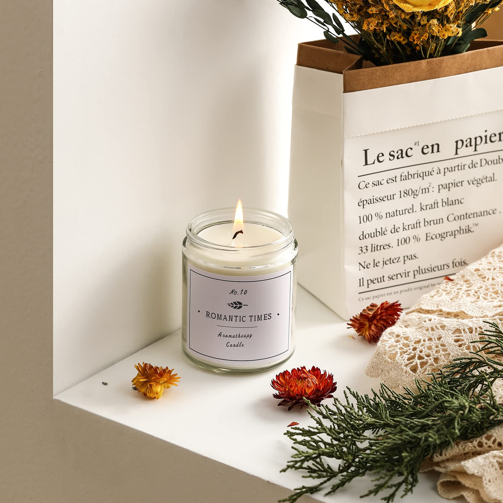 24 Pack, 8 Oz Thick Glass Jars With Metal Lids, Clear Round Candle Making Jars,Empty Food Storage Containers, Mason Canning Jar