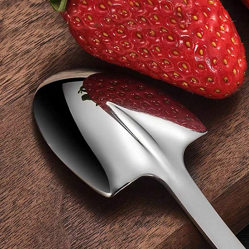 Taoranju Shovel Spoons For Desserts, 4 Pcs Stainless Steel Ice Cream Spoons Espresso Spoons Coffee Spoons Reusable Tiny Pointed