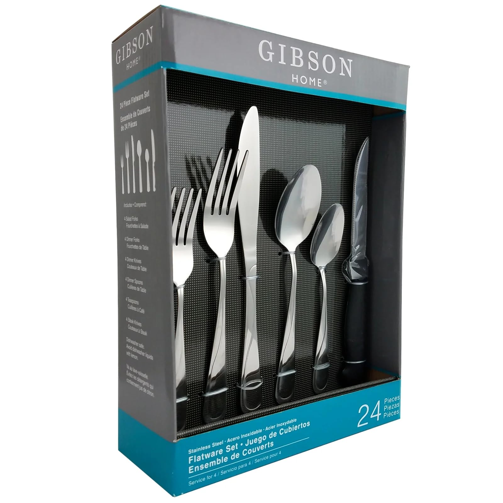 Trillium Flatware, 24 Piece Set, Silver