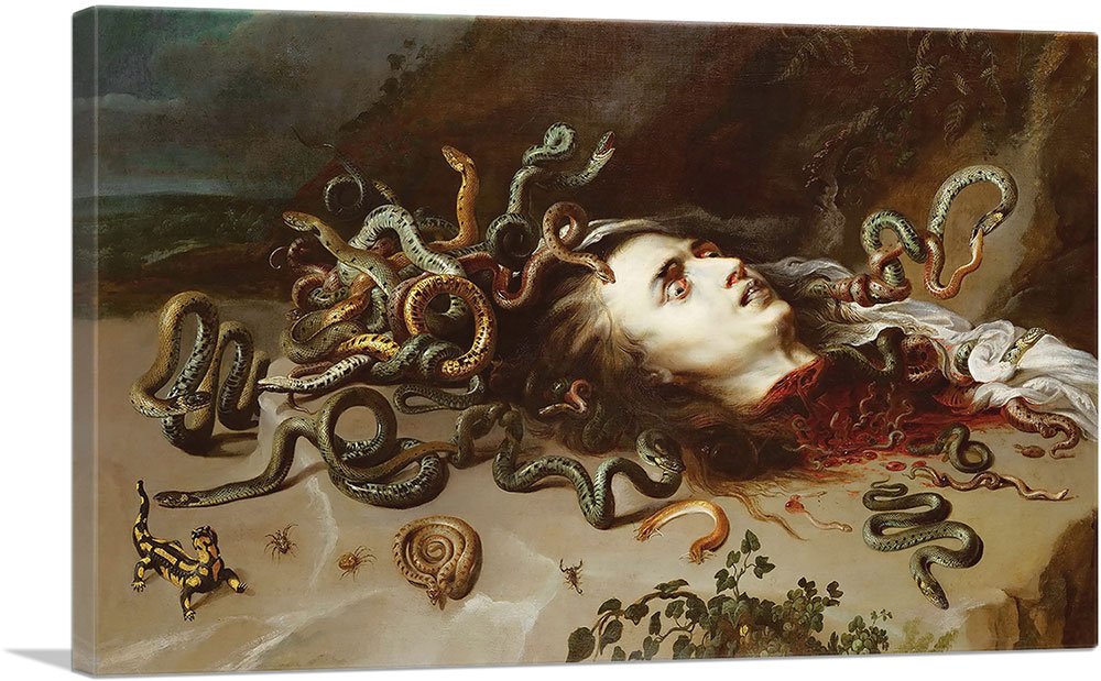 Artcanvas Head Of Medusa 1618 Canvas Art Print Stretched Framed Painting Picture Poster Giclee Wall Decor By Peter Paul Rubens -
