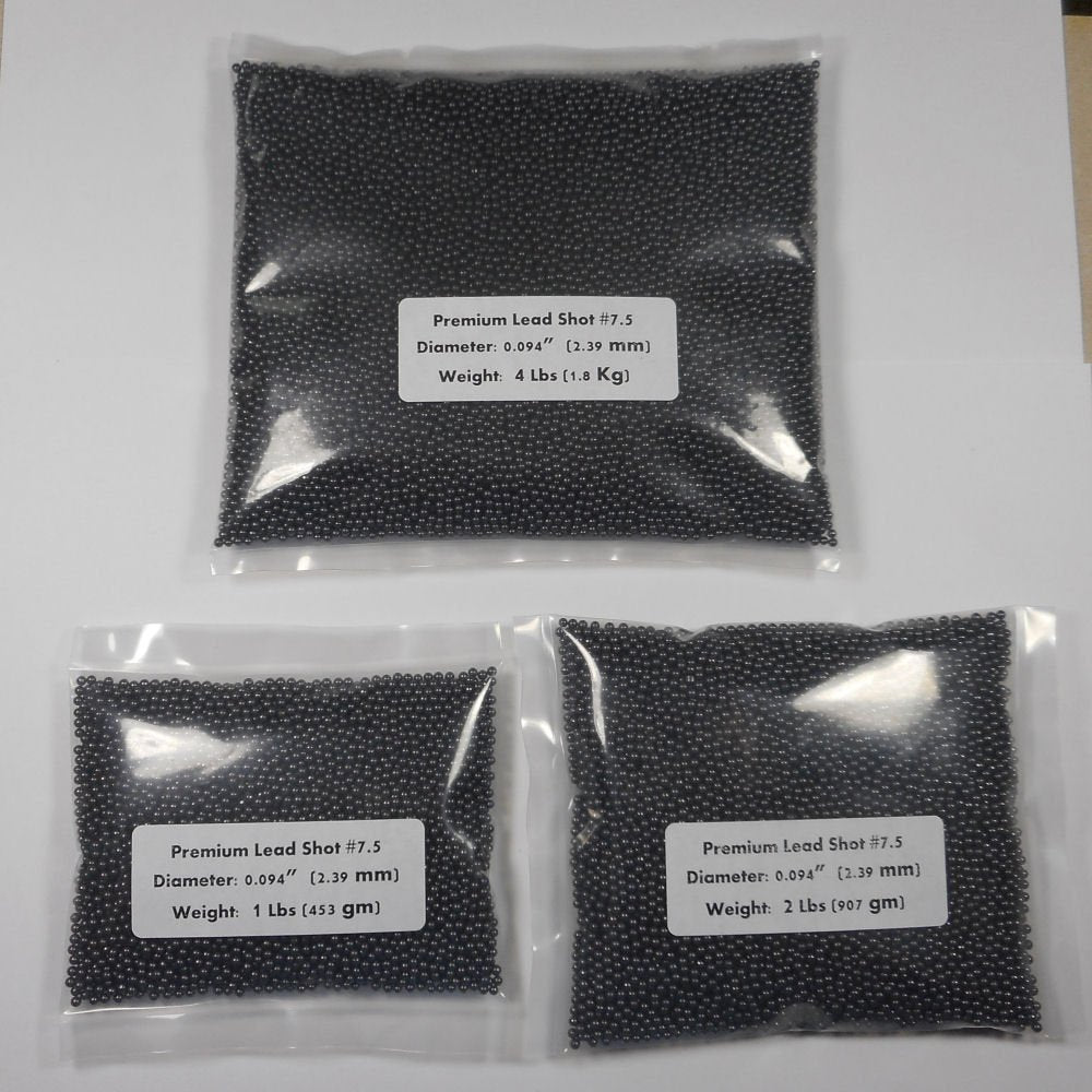 Lead Shot Balls #7.5 Bag 1 Lbs (16 Oz) (453 Gm) (0.094 '') (2.39 Mm) Dia