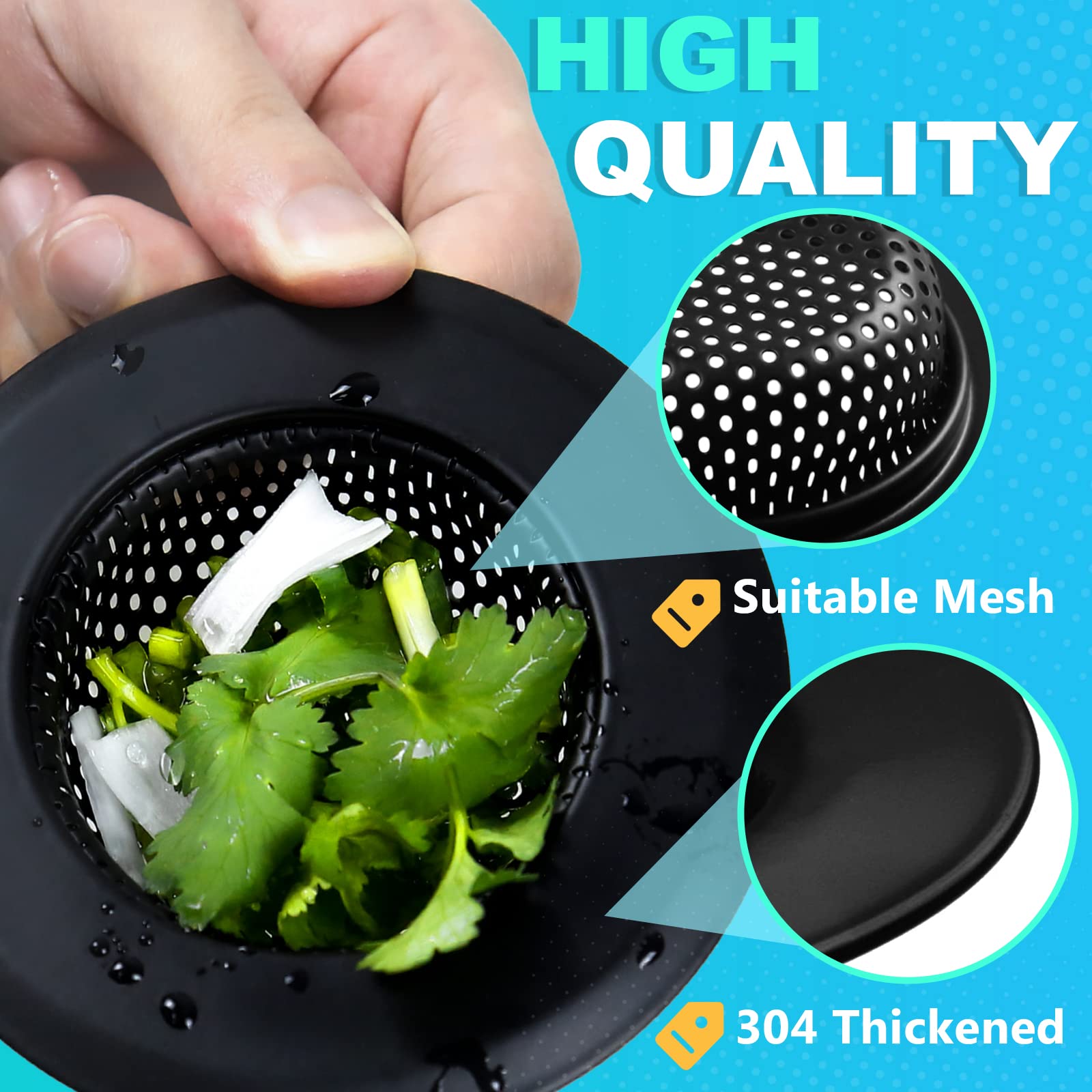 Sink Drain Strainer, 2 Pcs Kitchen Sink Strainer - Upgraded Large Wide Rim 4.5'' Diameter Stainless Sink Strainers For Kitchen S