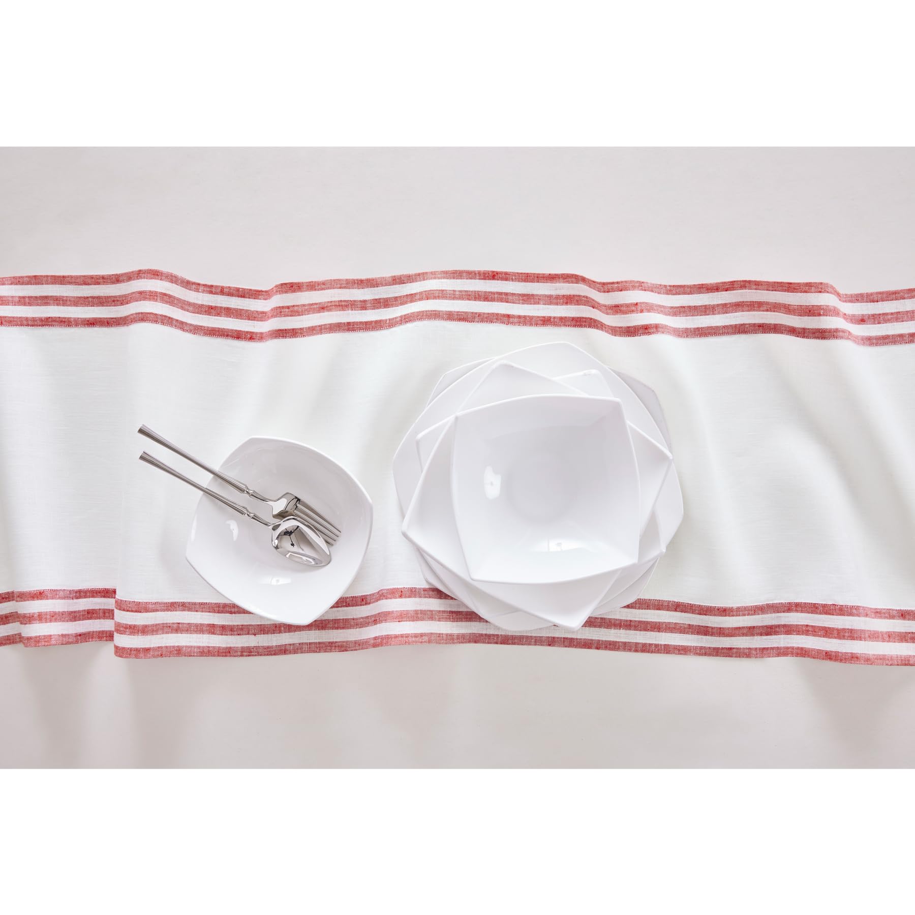 Solino Home Linen Table Runner 72 Inches Long - Mila, 100% Pure Linen Red Table Runner 14 X 72 Inch Ideal For Wedding, Parties,