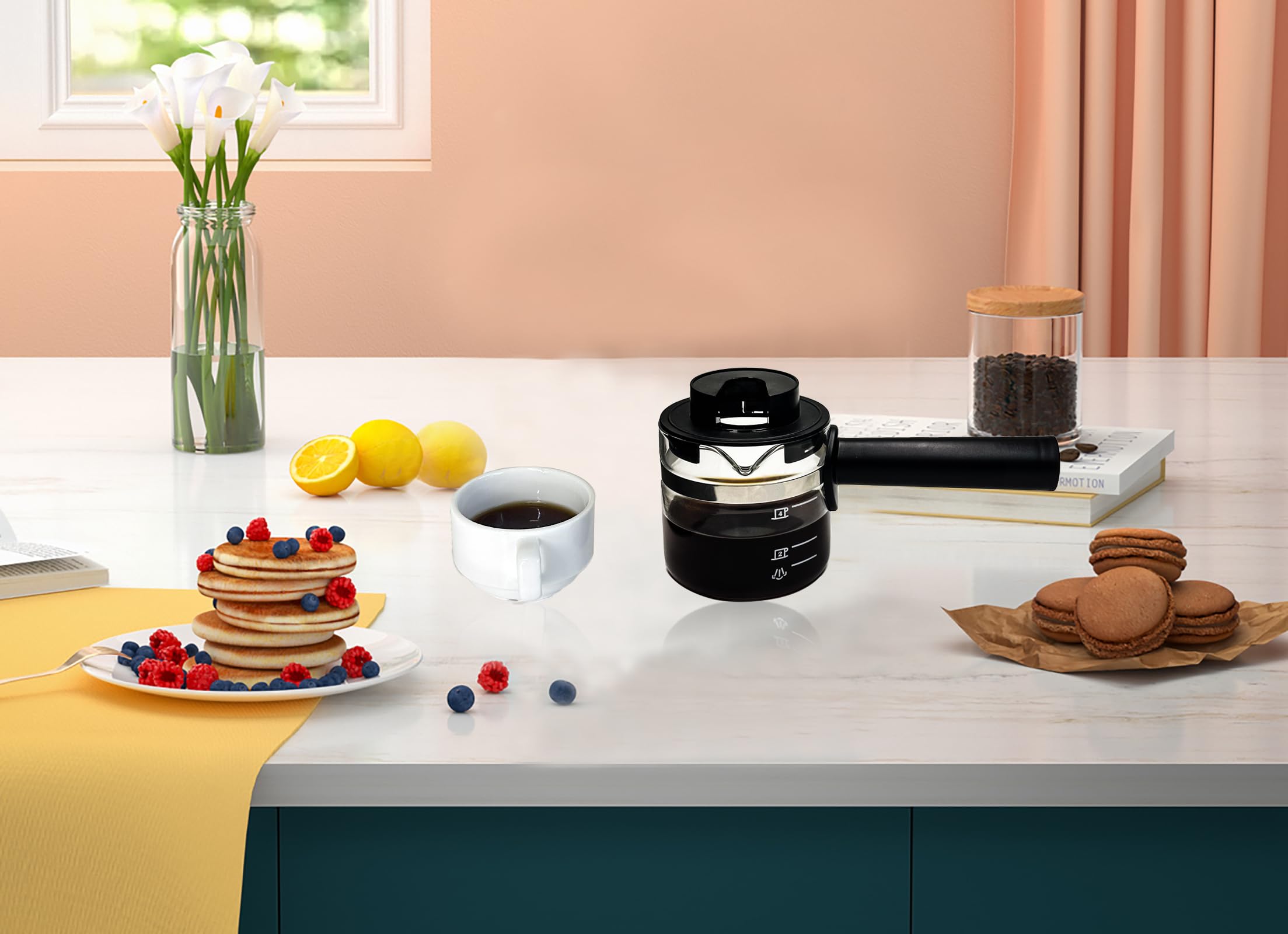 4 Cup Espresso Accessories Espresso Glass Coffee Pot Replacement For Imusa, Hamilton Beach, Mr.Coffee, Breville, Univen Espresso