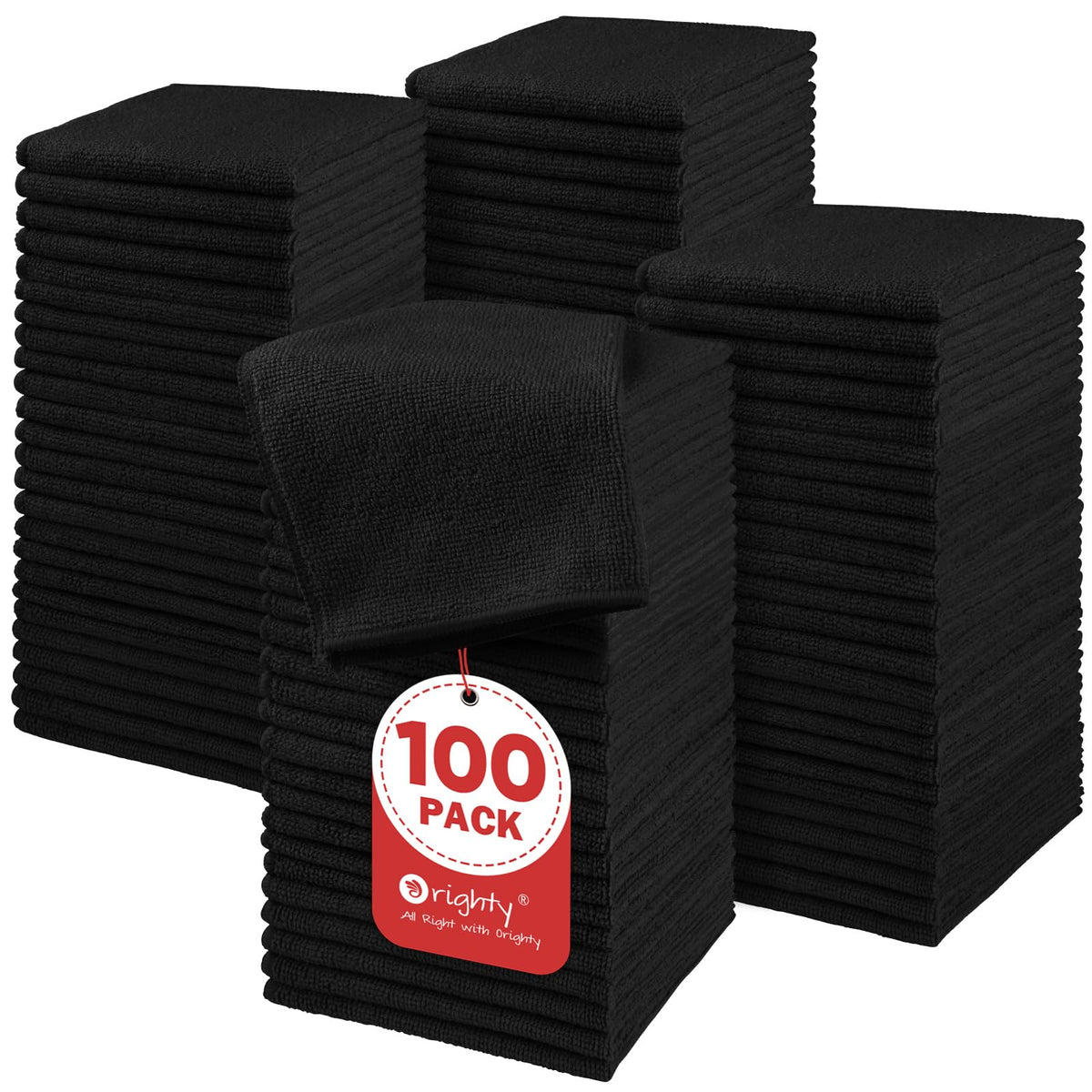 Orighty Microfiber Washcloths Bulk Towels Set 100 Pack, Highly Absorbent And Soft Feel Face Cloths, Multi-Purpose Wash Cloths &