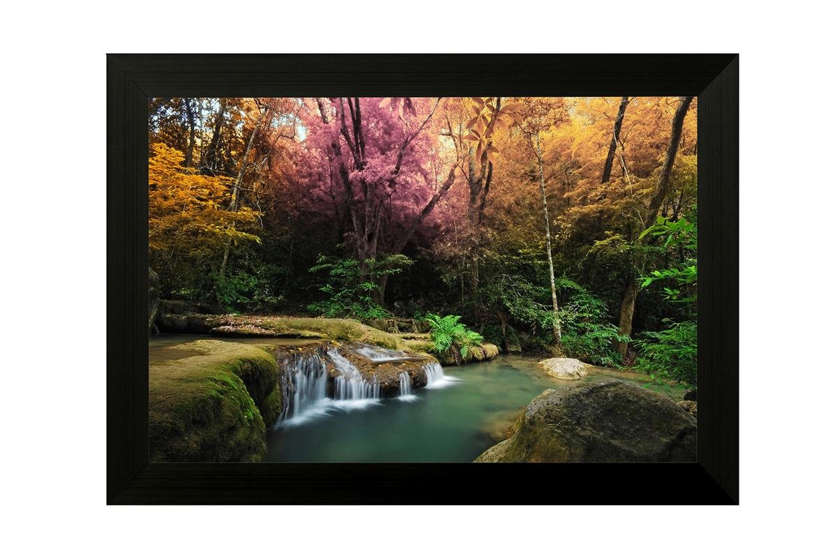 Saf Paintings Synthetic Waterfall Large Nature 5359 Framed Art Print (35X3X50Cm, Multicolour) Sanfaaaa5359