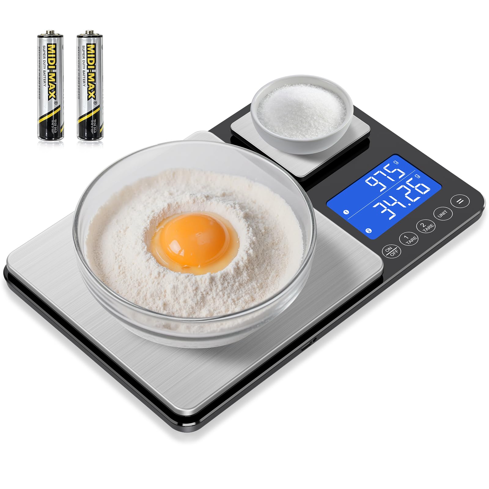 Dual Platform Food Kitchen Scale with 0.01g/0.001oz High Precision, 15kg/33lb Bakery Scale, Dual Accuracy Kitchen Scale for Sour