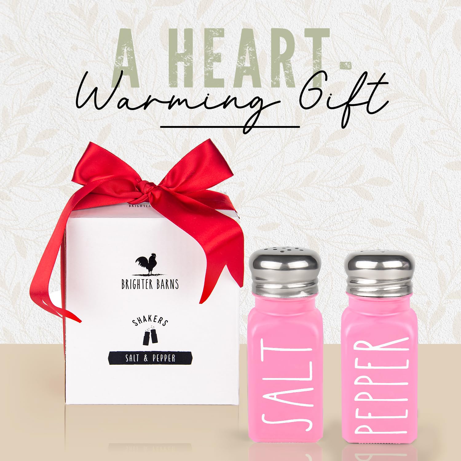 Pink Salt And Pepper Shakers Set By Brighter Barns - Pink Kitchen Accessories - Cute Glass Shakers - Pink Kitchen Decor - Pink D