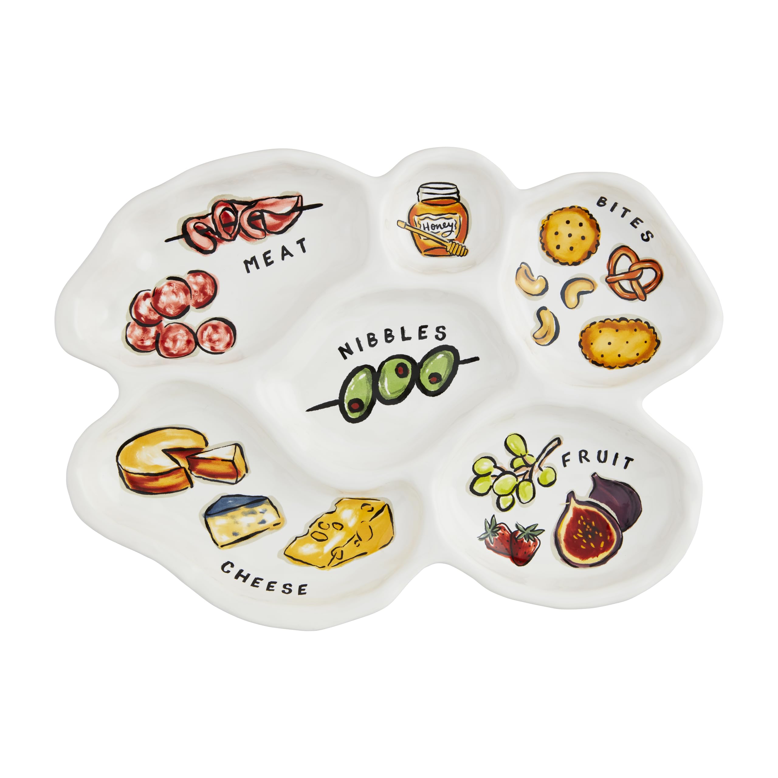 Mud Pie Sectioned Charcuterie Platter; 11 x 15