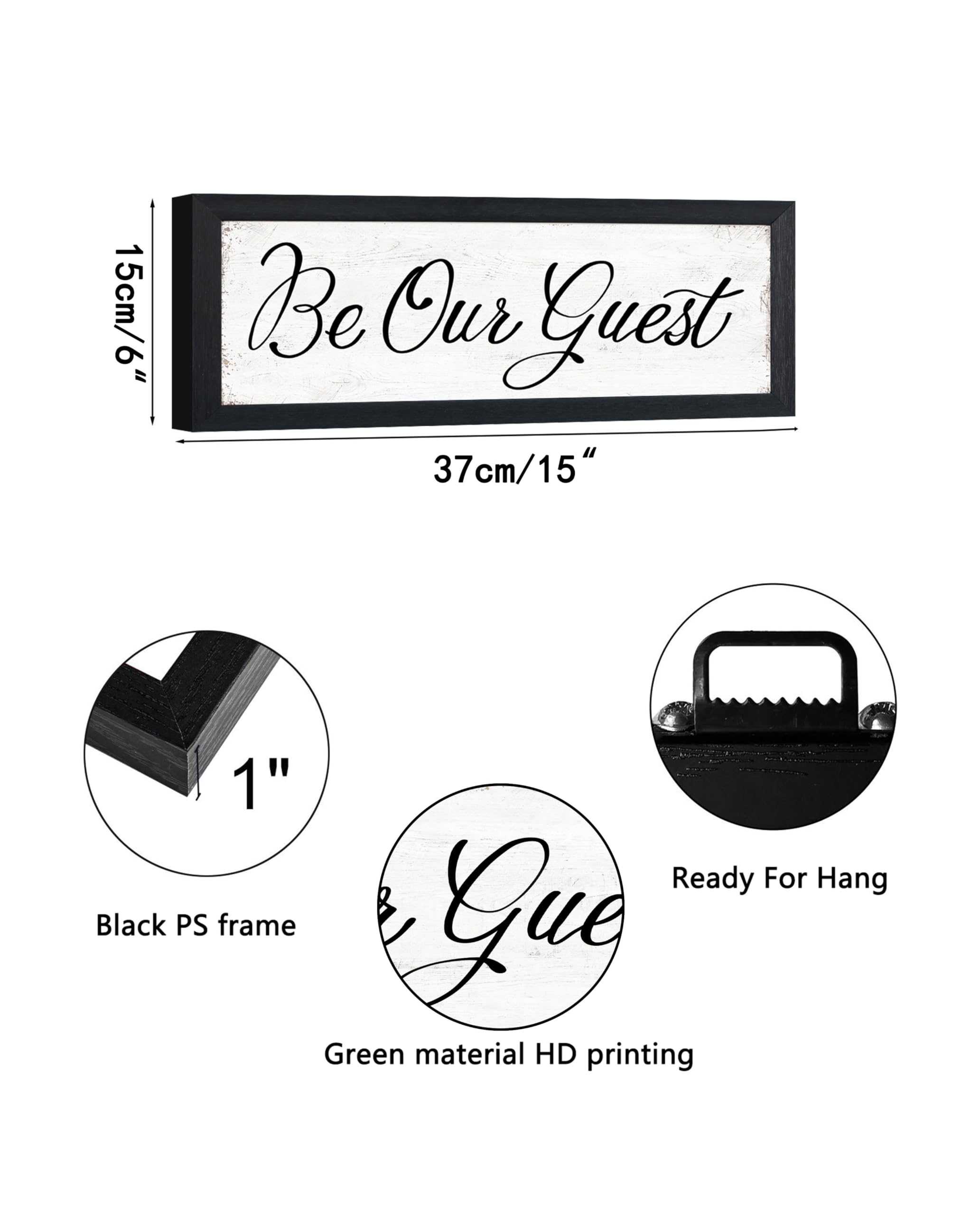 Be Our Guest Wall Decor: Guest Bedroom Signs Wall Decor Above Bed Rustic Farmhouse Bedroom Wall Art Decor Framed Inspirational W