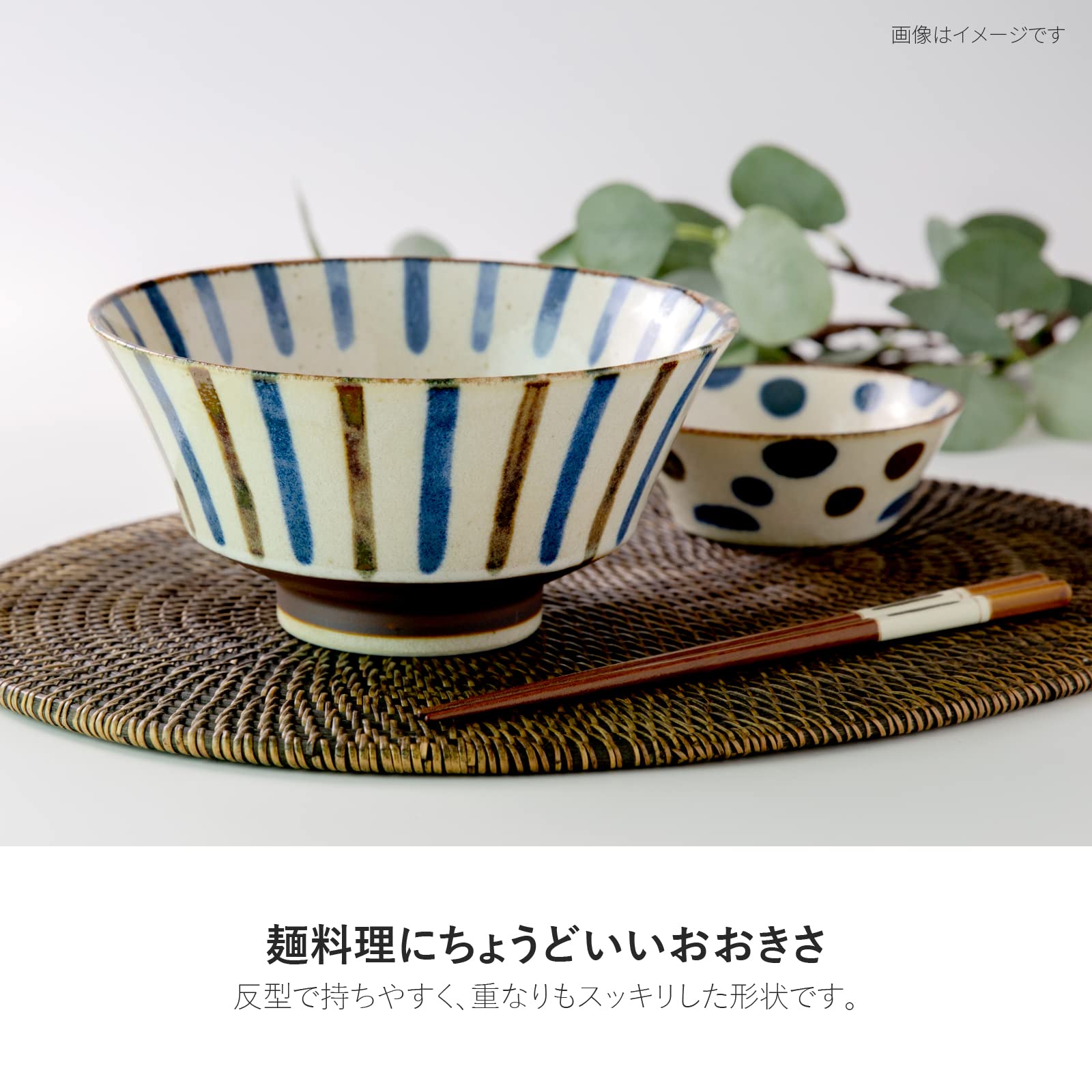 Minorutouki Mino Ware Paikaji Anti-Type Noodle Bowl Rain F7.2  H3.6In 16.58Oz