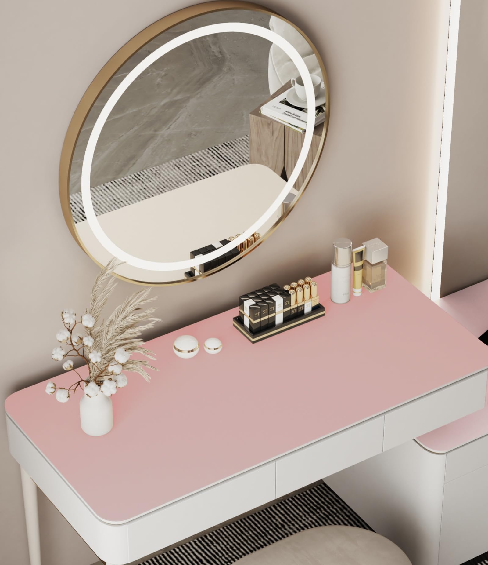 Metui 39.37 * 15.7 Large Makeup Mat For Vanity Top Protector, Waterproof, Non-Slip Vanity Mat.Vanity Mat Protector For Makeup,Va