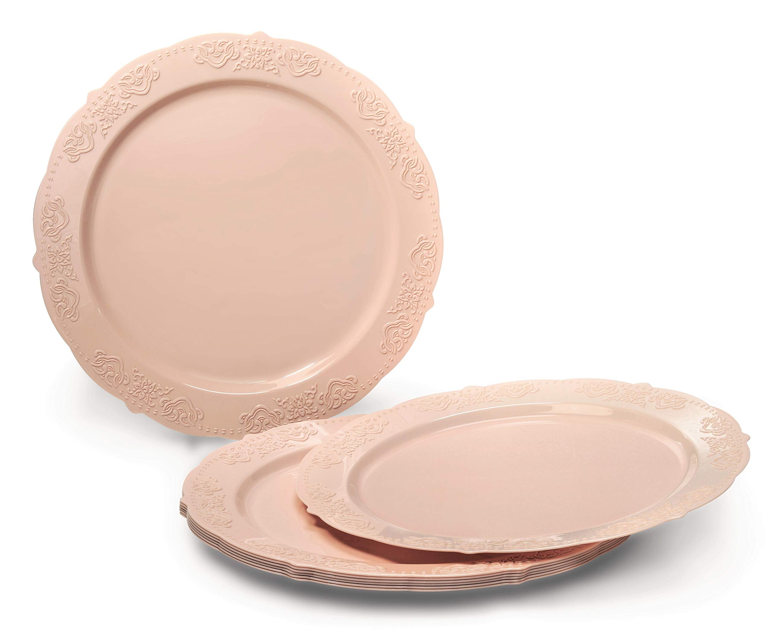 ' Occasions '' 960 Piece Set (120 Guests)-Vintage Wedding Party Disposable Plastic Plates & Cutlery - 120X10.25''+ 120X7.5'' +