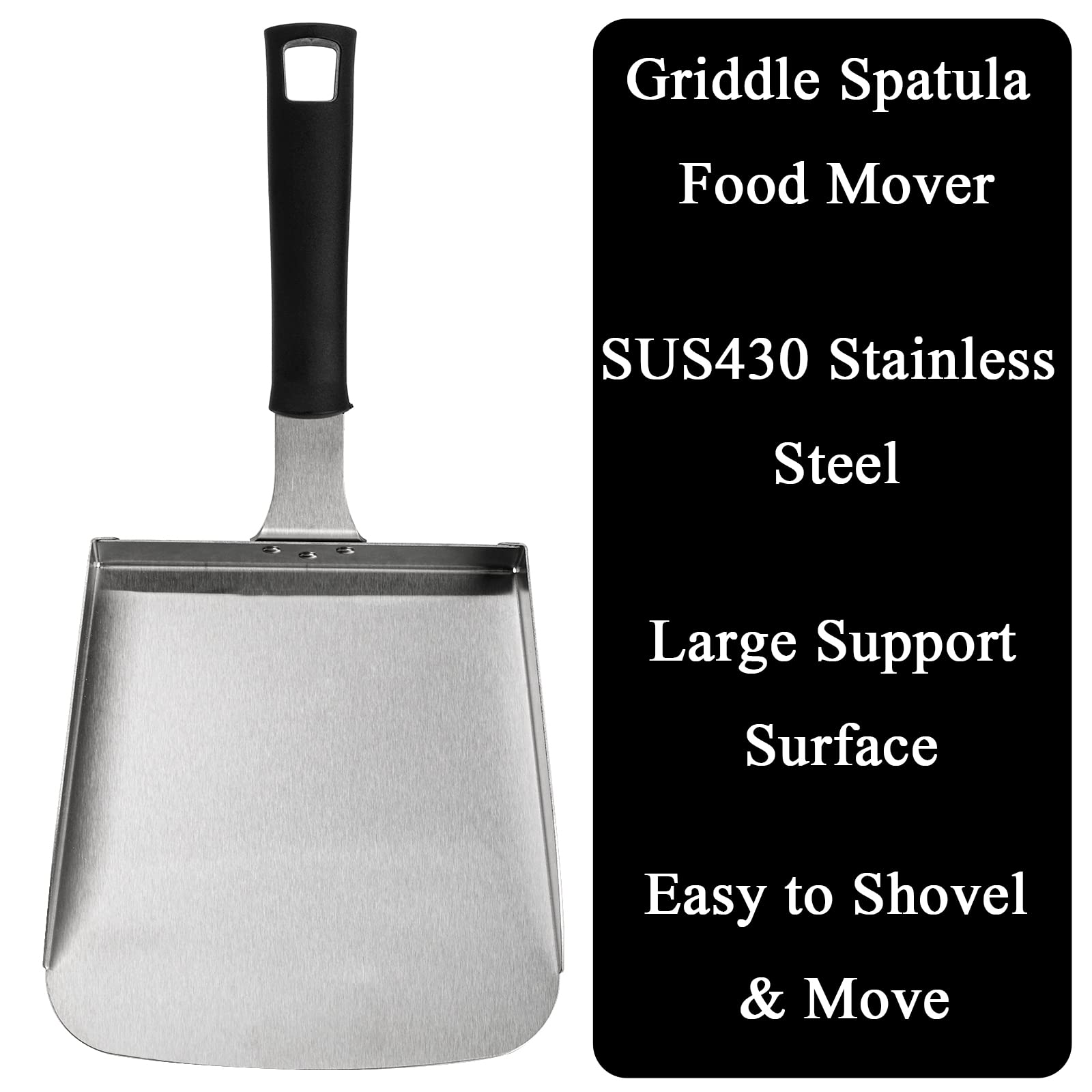 Yarlung 2 Pack Large Smash Burger Spatula, Stainless Steel Griddle Food Mover Bbq Grill Food Shovel Scraper Scoop For Fried Food