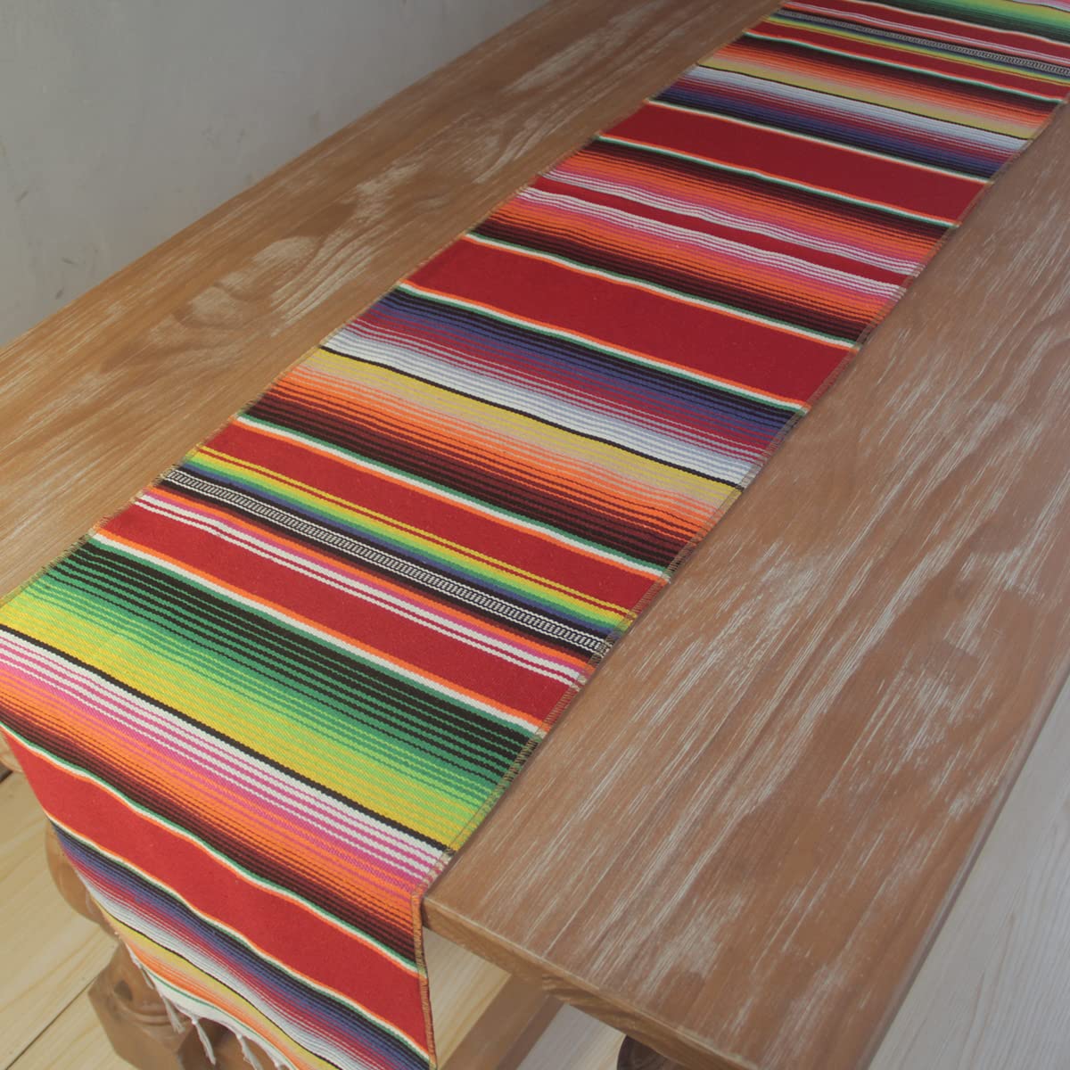 Mexican Serape Table Runner For Mexican Theme Party, Cinco De Mayo Fiesta Party, Day Of Death Decorations, Falsa Classic Striped
