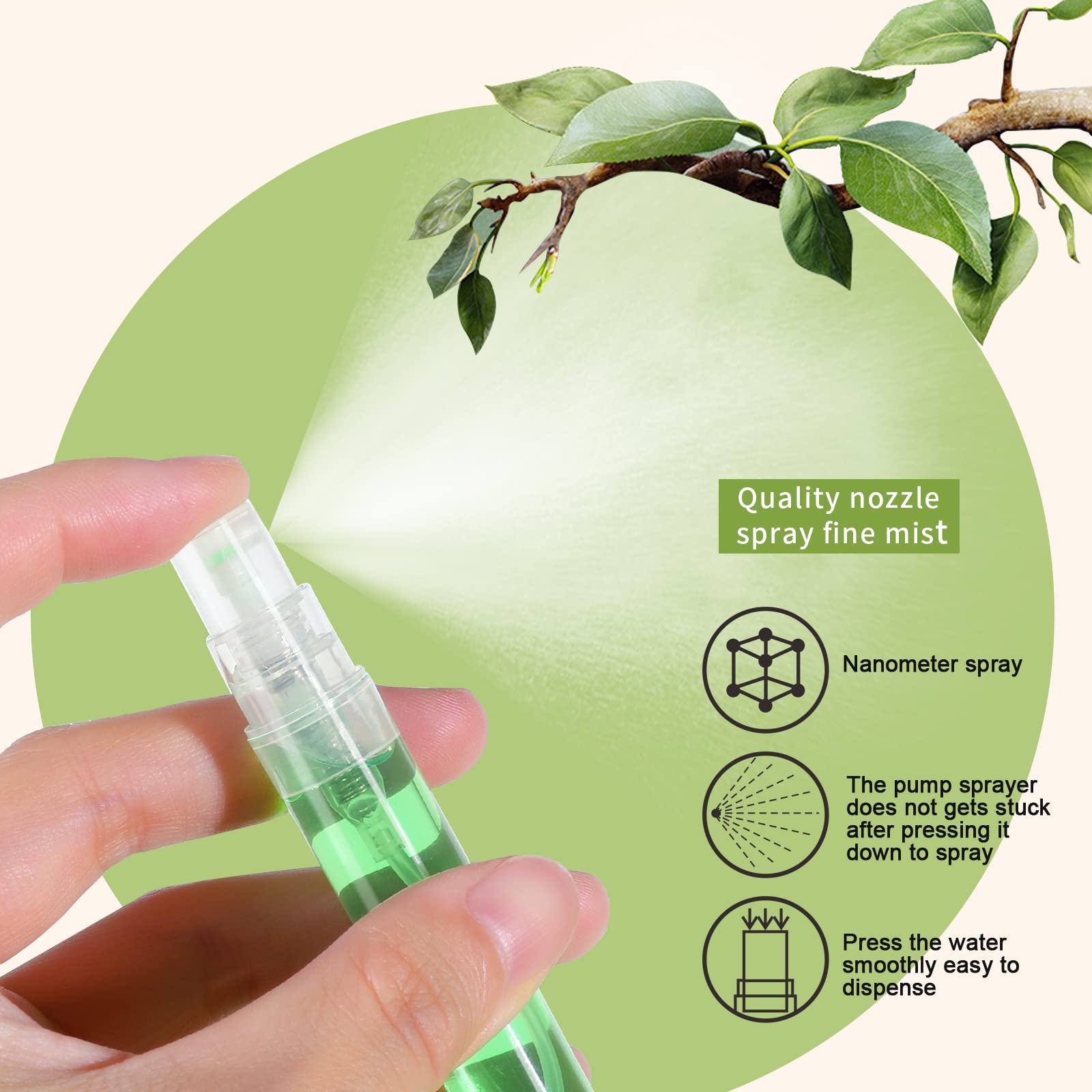 Teenitor 20Pcs Mini Spray Bottles, 10Ml Mini Spray Bottles 5Ml Mini Spray Bottles, Plastic Refillable Perfume Bottles Empty, Cle