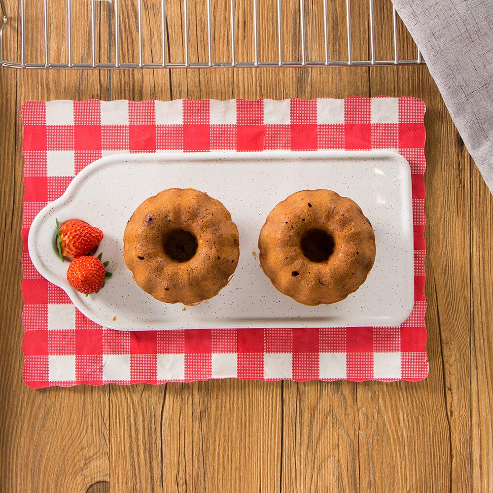 Webake 4 Inch Mini Fluted Tube Pans Nonstick Bakeware Set Of 4 For Bundtlette, Angel Food Cake, Kugelhopf, Brownie