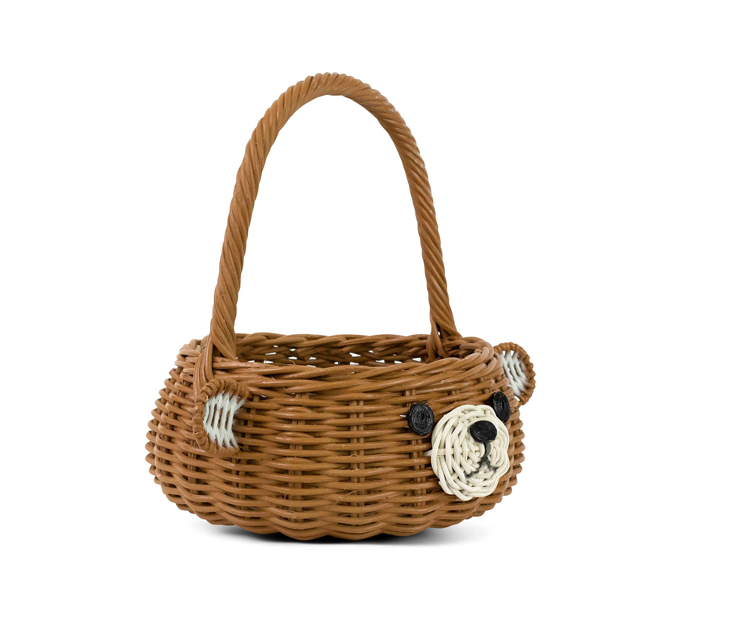 G6 Collection Hand Woven Bear Rattan Wedding Flower Girl Basket Decorative Home Decor Bin Organizer Storage Cute Handmade Handcr