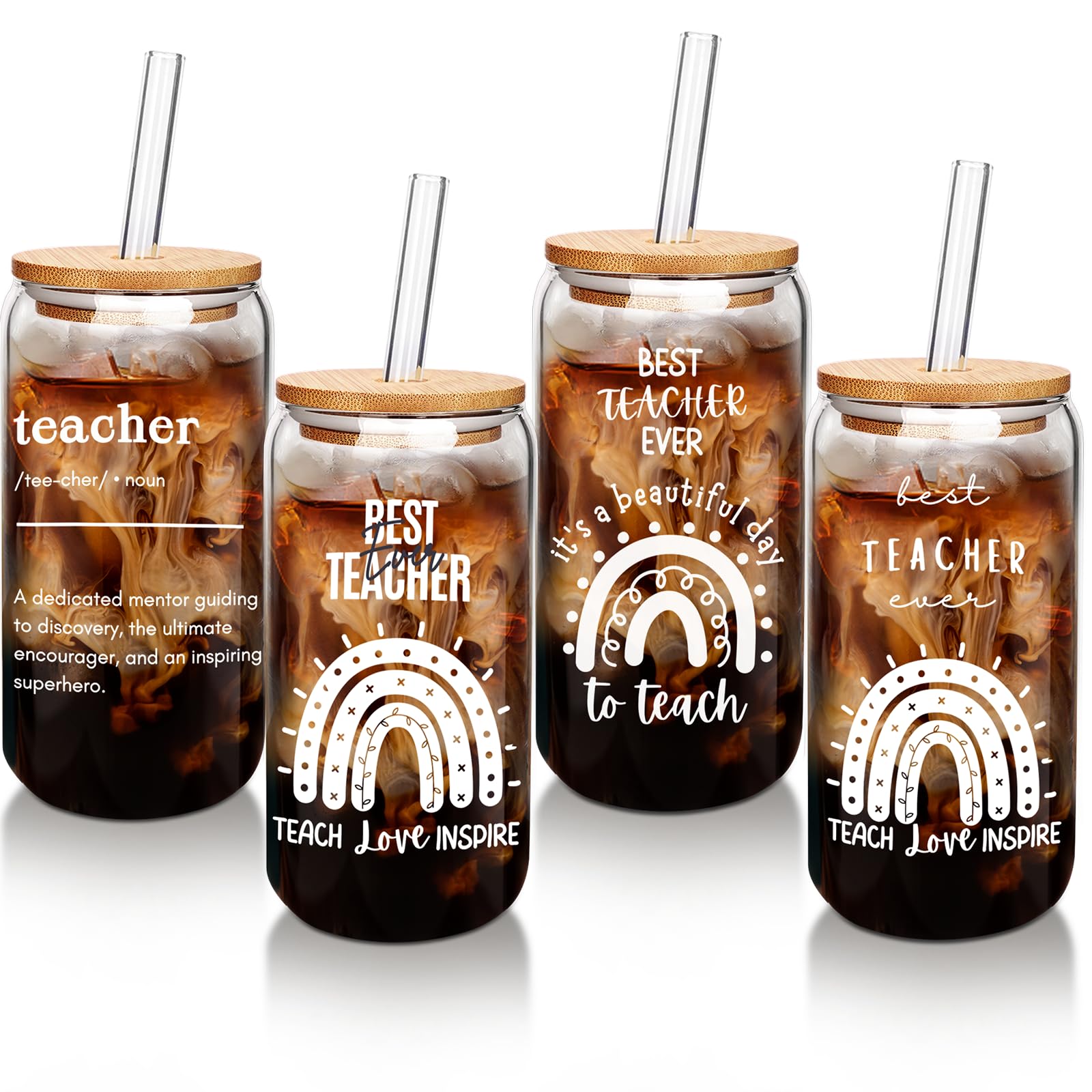 Anotion Teacher Appreciation Tumbler - Back To School Teacher Appreciation Gifts Bulk Teacher Gifts Women Best Teacher Ever Back