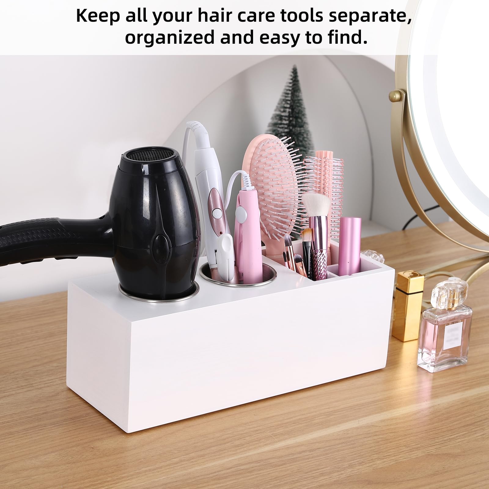 Hair Dryer Countertop Holder, Hair Tool Organizer Wall Mount, Blow Dryer Holder Cabinet Door Organizer, Bathroom Countertop Blow