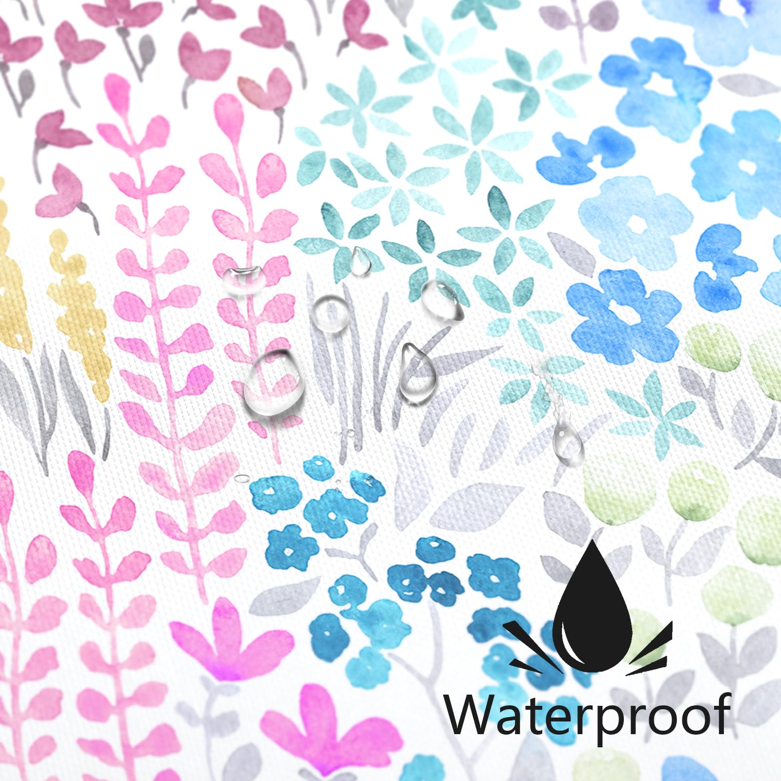 Mayzus Extra Long Shower Curtain 72 X 84 Inch, Tall Cute Floral Shower Curtain For Bathroom, Blue Pink Yellow Wildflower Boho Co