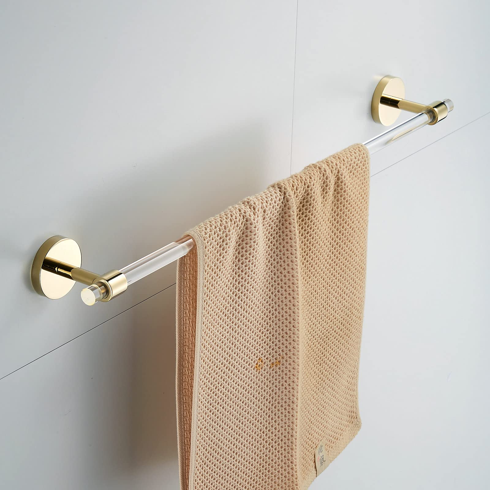 Acrylic Gold Towel Bar Towel Rack 16 Inch For Bathroom,Wall Mounted Towel Holder Towel Hanger Modern Shunli