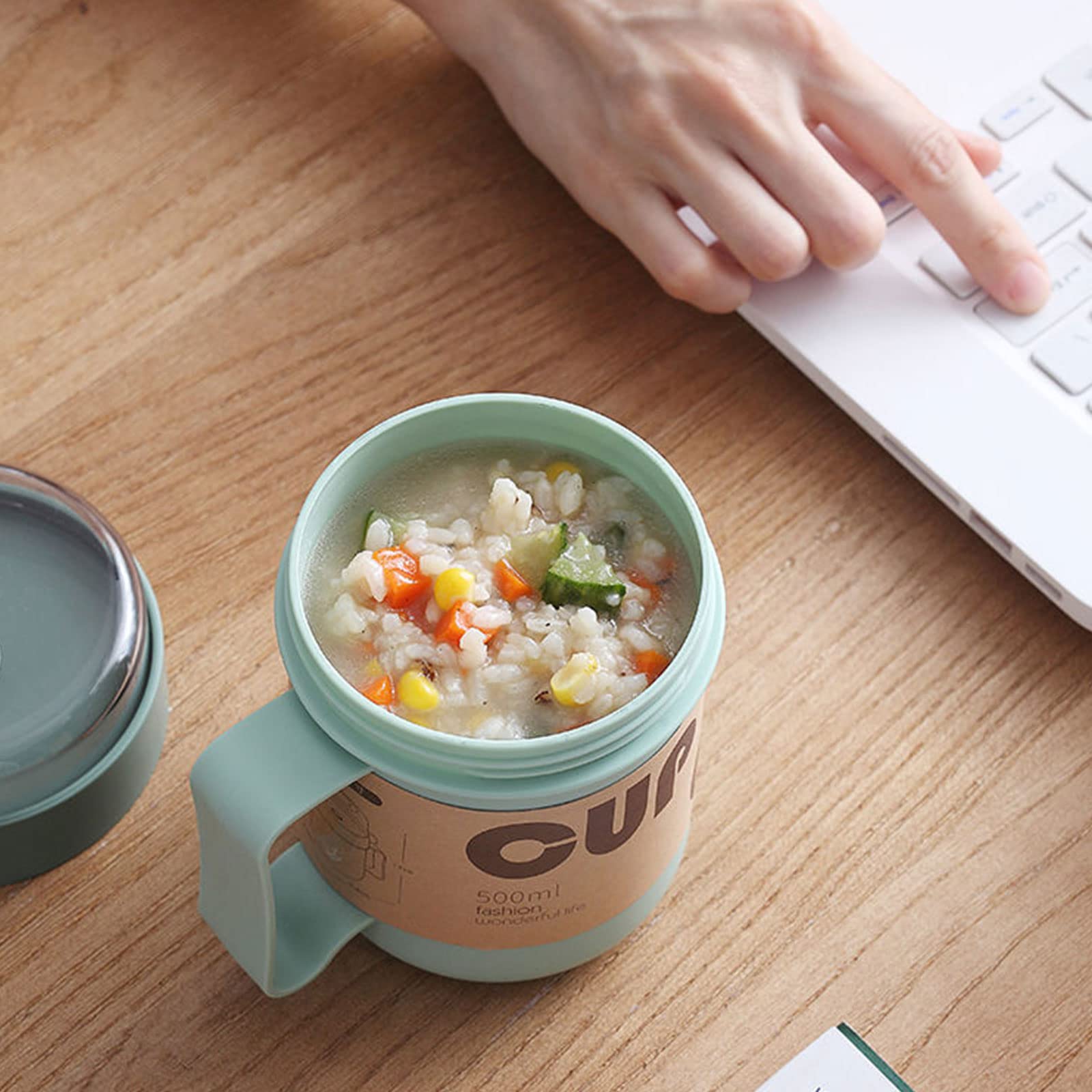 Sunshno Soup Mug With Lid And Scoop,18 Ounce Microwave Soup Mugs Food Flasks Oven Milk Cup Food Jar Container For Breakfast Soup