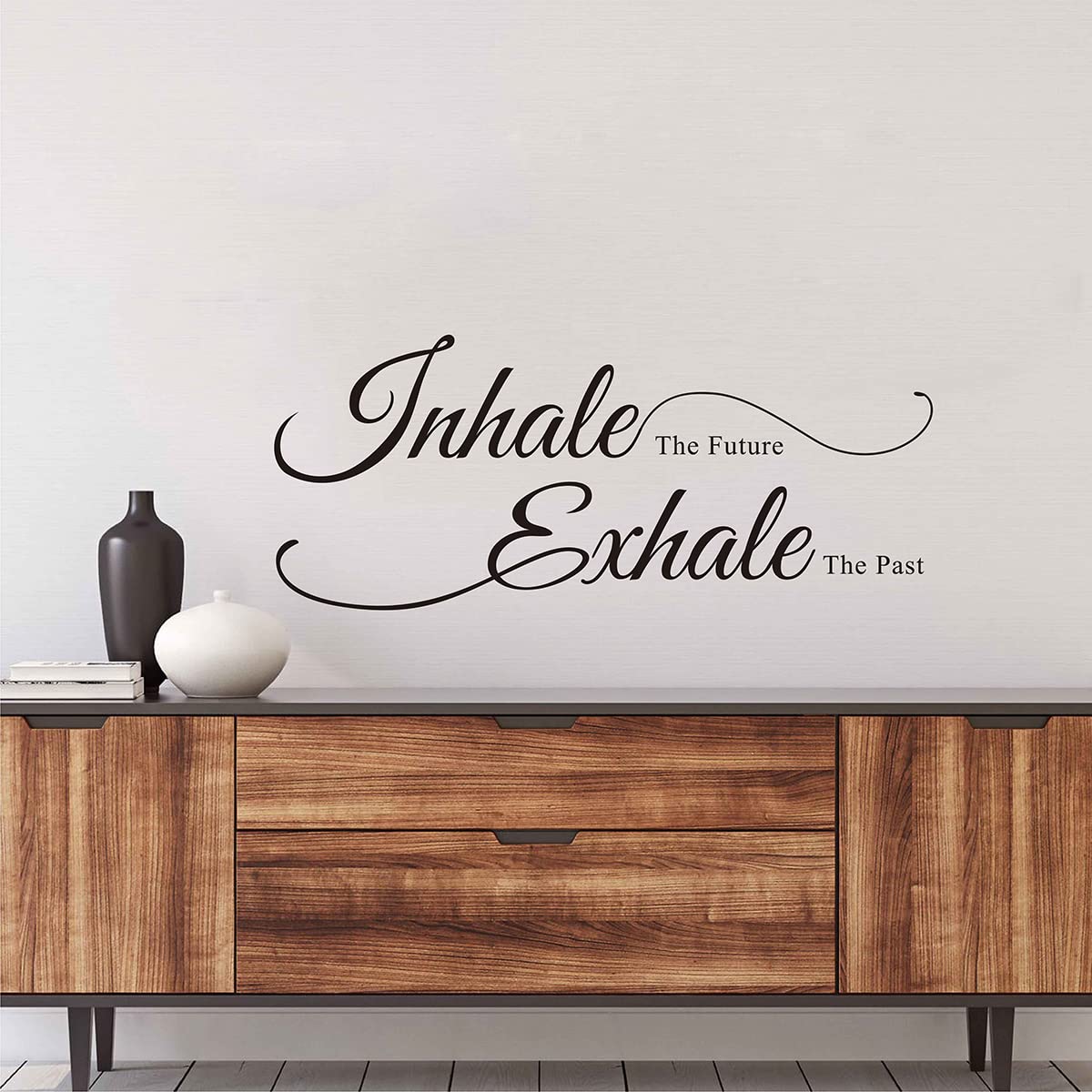 Inhale The Future Exhale The Past Vinyl Wall Decal Stickers Yoga Studio Meditation Home Decor Art Mural Ll255 (Black)