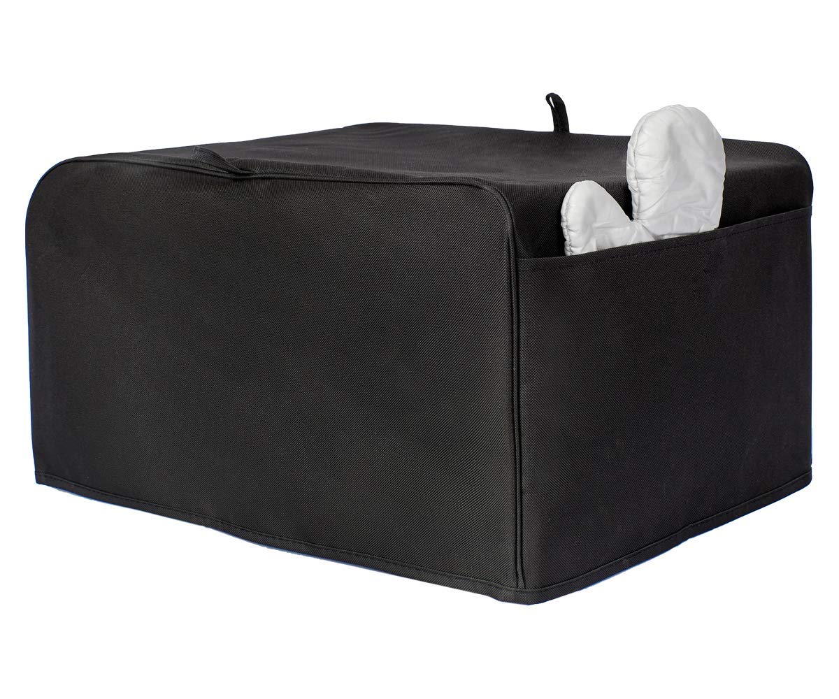 Cactiye Toaster Oven Dust Cover With Accessory Pockets Compatible With Hamilton Beach 6 Slice Of Toaster Oven (Black