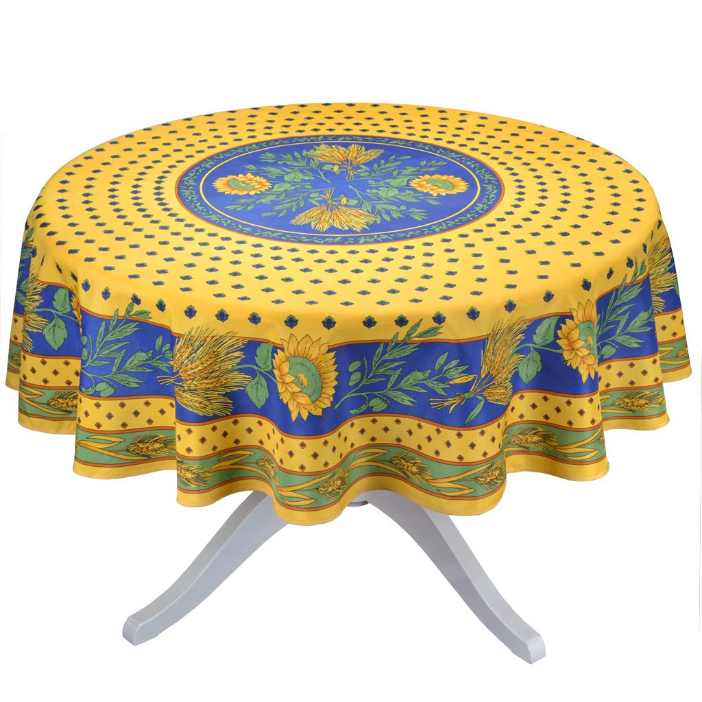 Tournesol Yellow 70 Round French Provencal Polyester Tablecloth