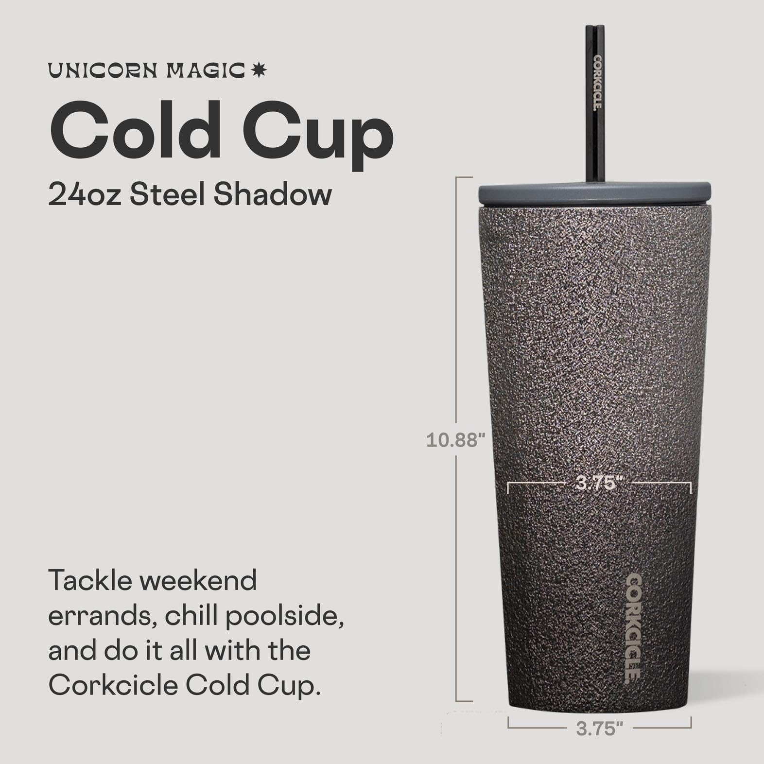 Corkcicle Cold Cup Insulated Tumbler with Straw - Keeps Drinks Cold for 12 Hours - Triple-Insulated Stainless Steel - Leak-Resis