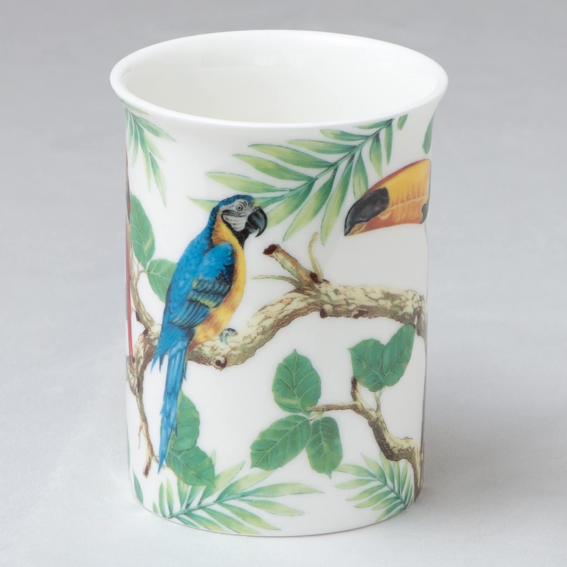 Gracie Bone China 4 Tropical Parrots And Toucans Mugs, Set Of 4
