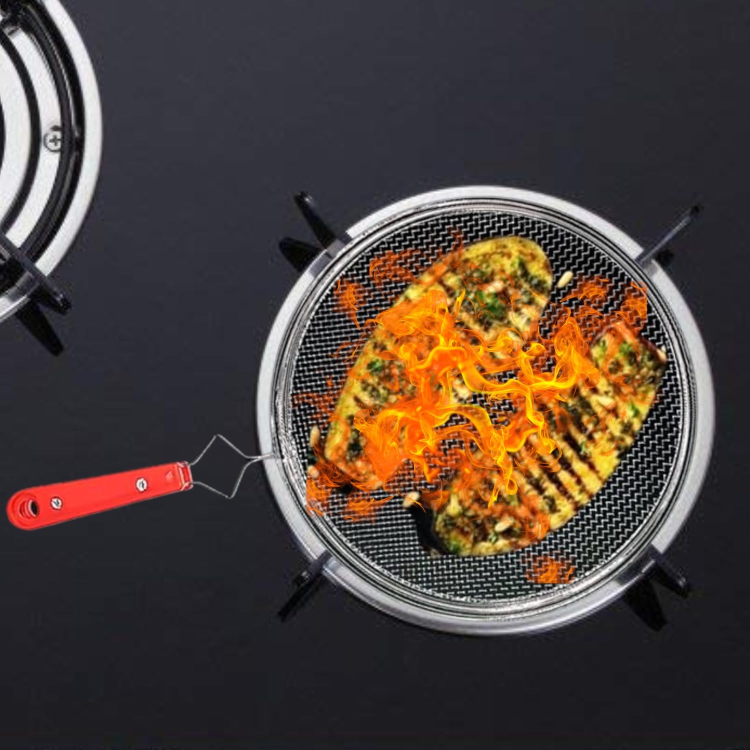Yumun Stainless Steel 304 Grade Phulka Grill For Gas Stove, Grill Tawa Jali For Kitchen Cooking, Roti Grill Basket Pulka Pan Roa