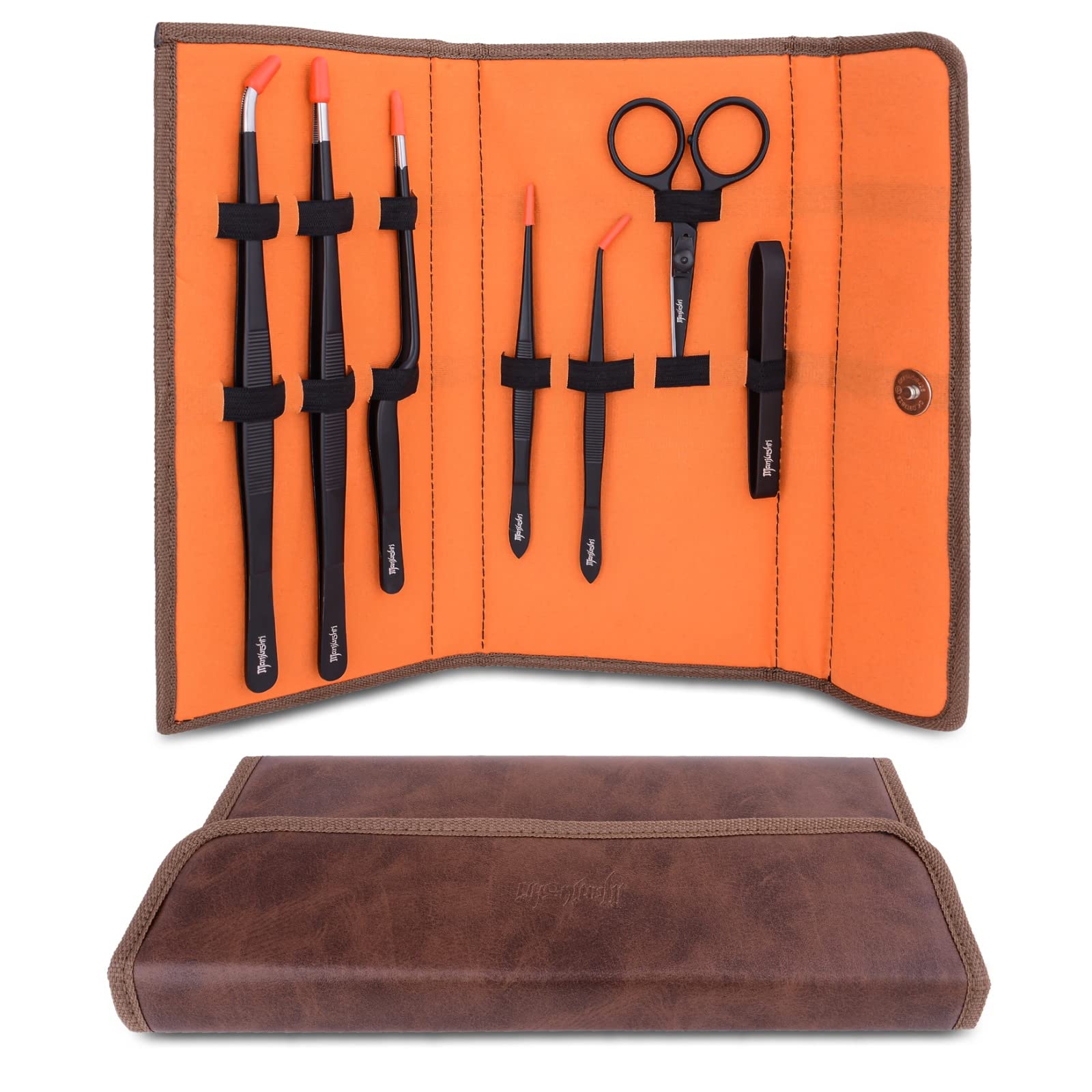 Manjushri Professional Chef Tweezer Tongs Scissors Pin Bone Pliers Cooking Baking Set (Black)