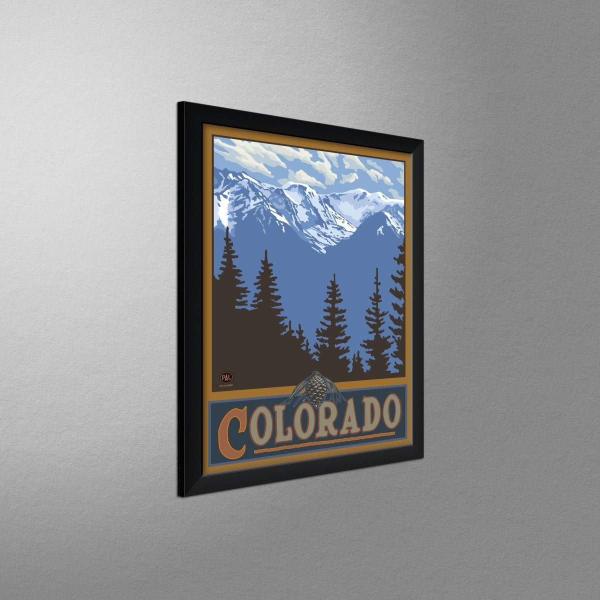 Colorado Snowy Mountain Ridges Professionally Framed Art Print From Travel Artwork By Artist Paul A. Lanquist Framed Art Size: 2