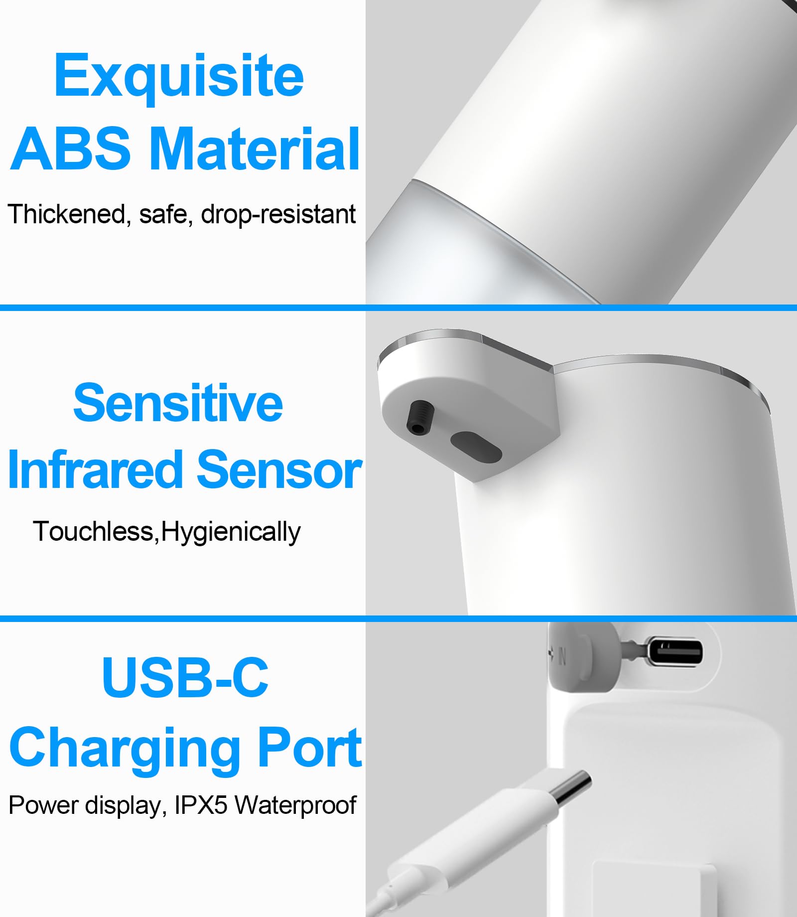 Josnown Foaming Soap Dispenser, Touchless Automatic Soap Dispenser With 4-Level Adjustable Foam, Usb Rechargeable, 13.5Oz/400Ml