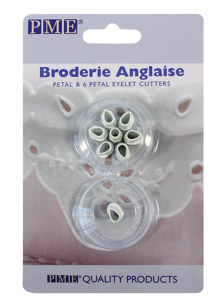 Pme Broderie Anglaise 6 Petal, Eyelet Cutters, Set Of 2
