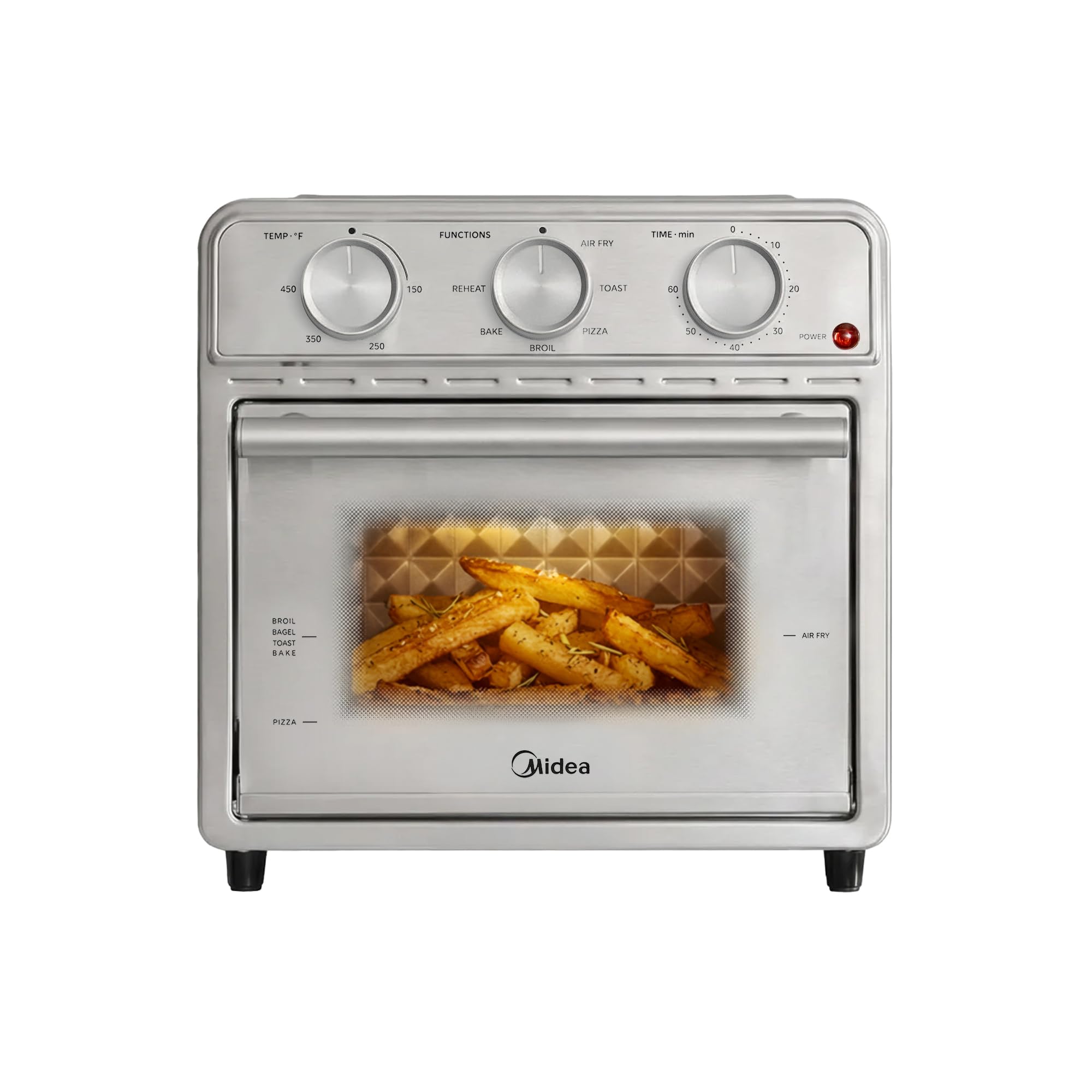 Midea Neo Air Fryer Toaster Oven Combo with Air Fry, Toast, Pizza, Broil, Bake, and Reheat Functions, 12.7 Quarts, Stainless Ste