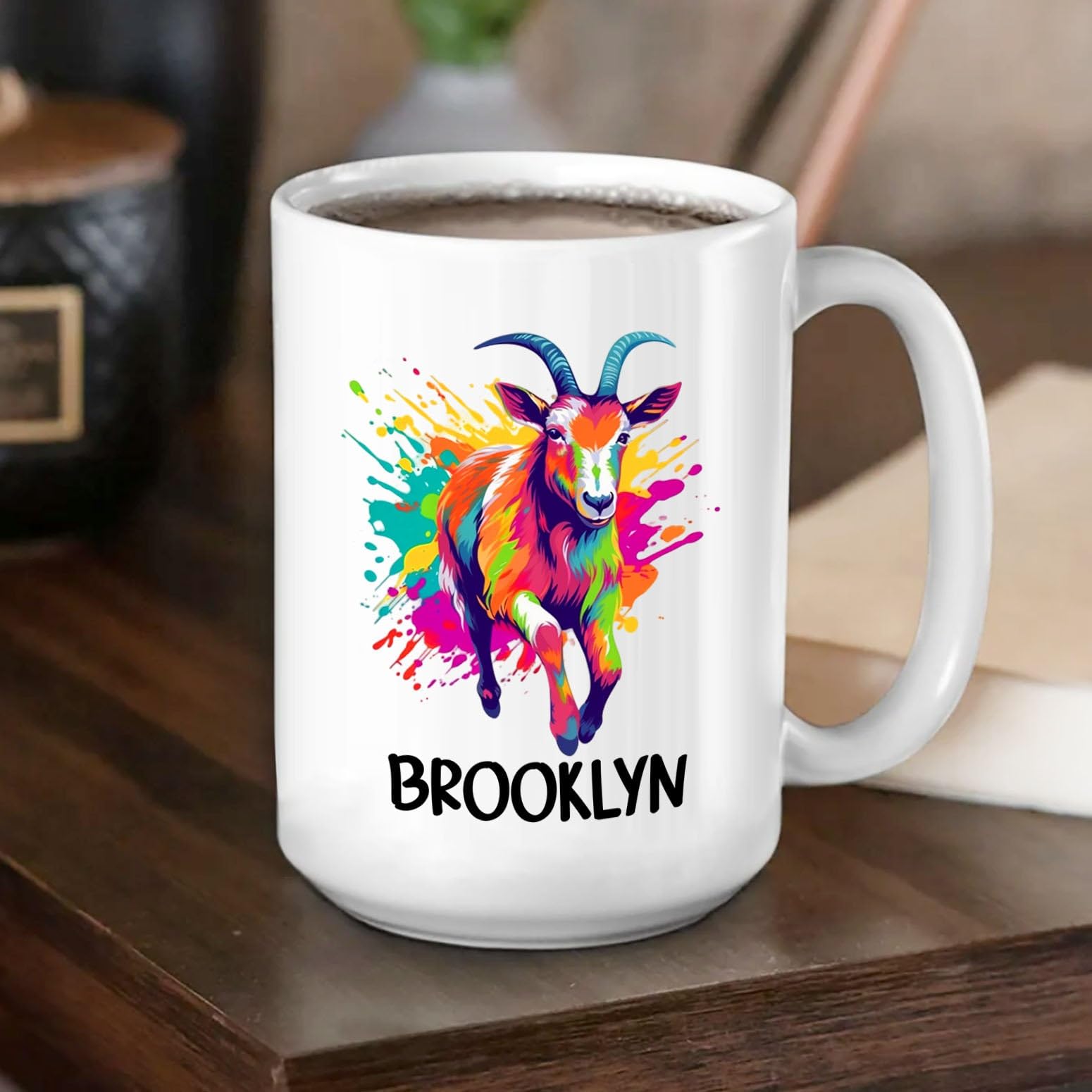 Personalized Goat Travel Coffee Mugs Cups Gift For Men Women Birthday, Customized Goat Lover White Ceramic Mug 11 Oz 15 Oz, Goat