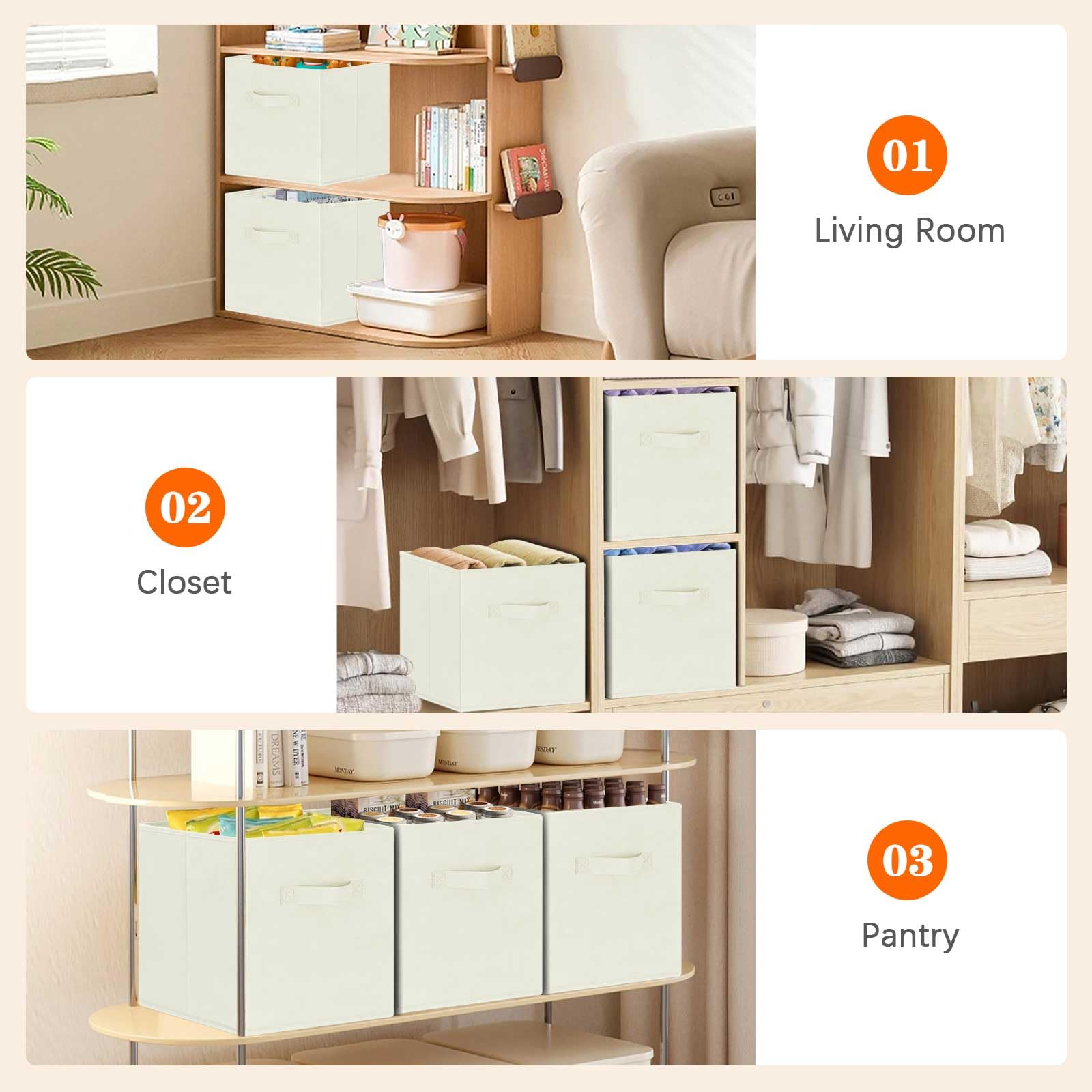 GhvyenntteS Storage Cubes 12 Pack, 11 Inch Cube Storage Bins with Dual Handles, Collapsible Fabric Storage Bins for Shelves Clos