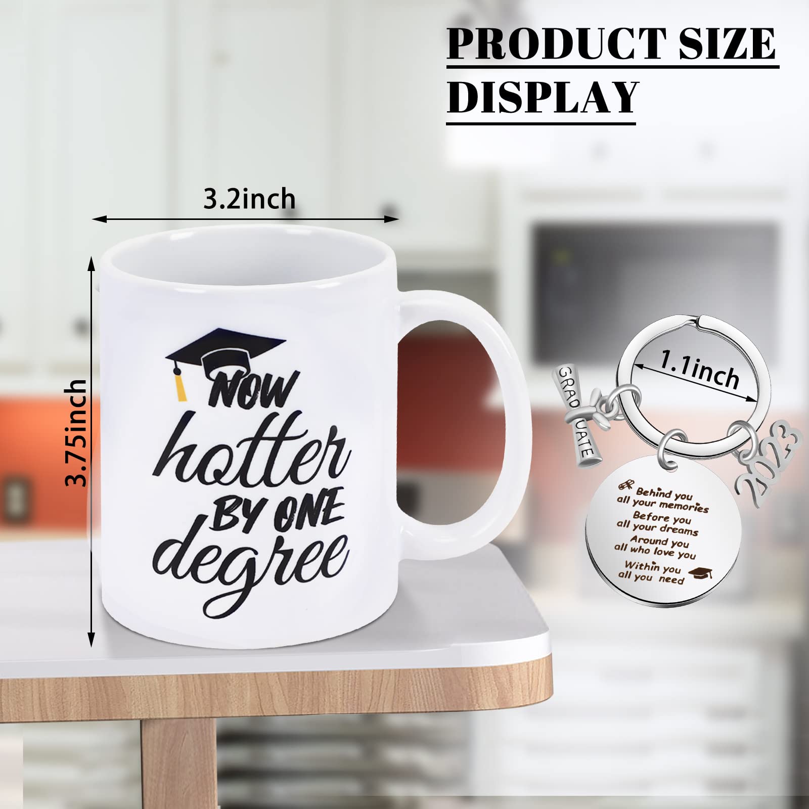 Novwang Graduation Mug Gifts, One Degree Hotter Masters Degree Graduation Gifts For Her Him, College Graduates, High School Grad